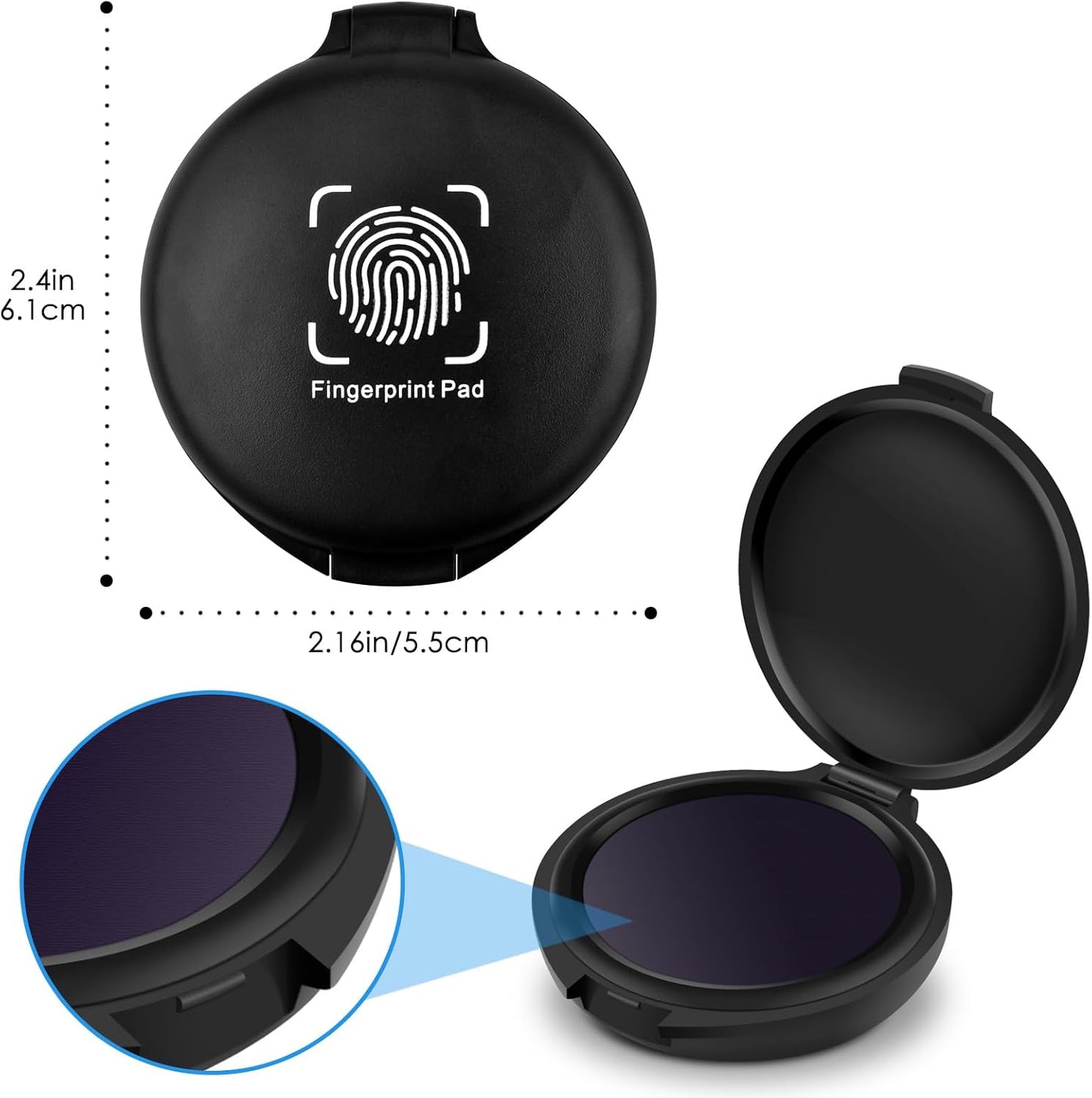 ERKOON Ingerprint Ink Pads, Thumbprint Ink Pad for Notary Supplies Identification Security ID Fingerprint Cards Law Enforcement Fingerprint (Blue-1 Pack)
