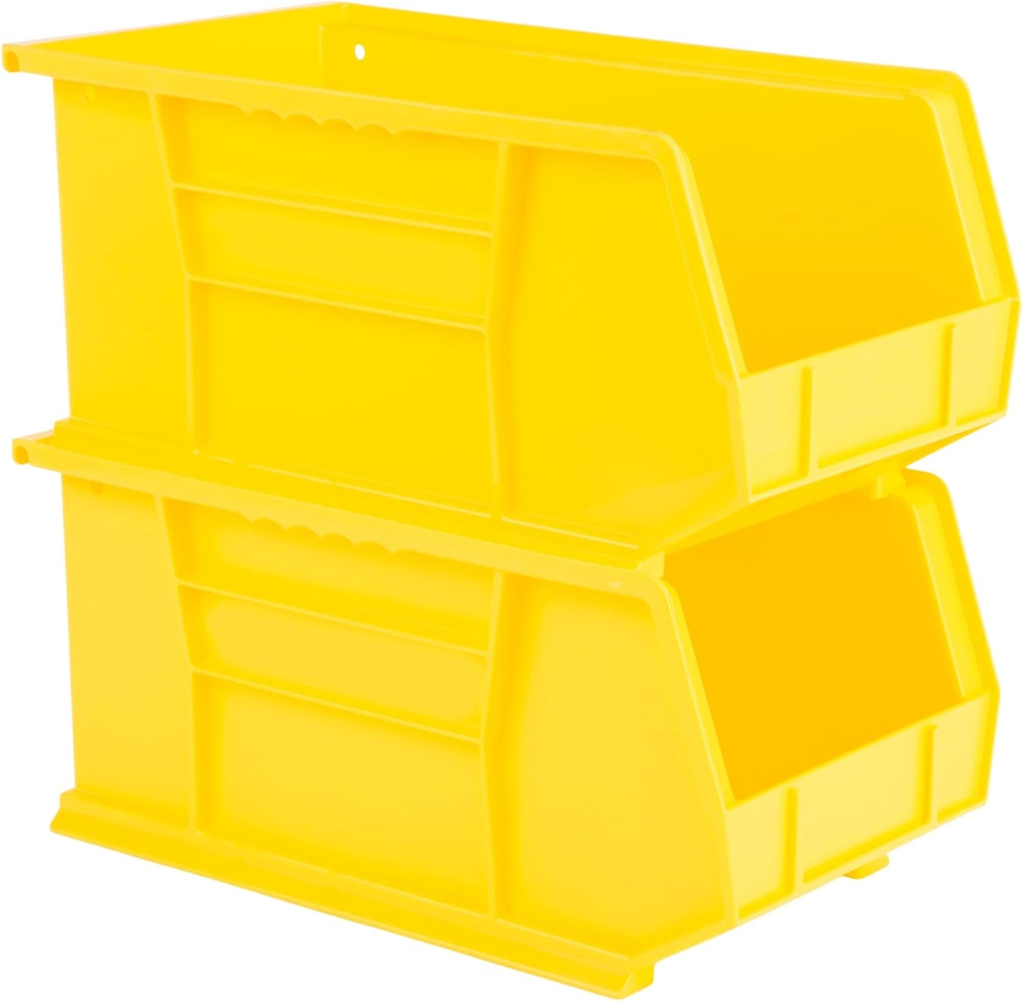 Hudson Exchange 15" x 8" x 7" (6 Pack) Plastic Stackable Storage Bin and Hanging Container, Yellow