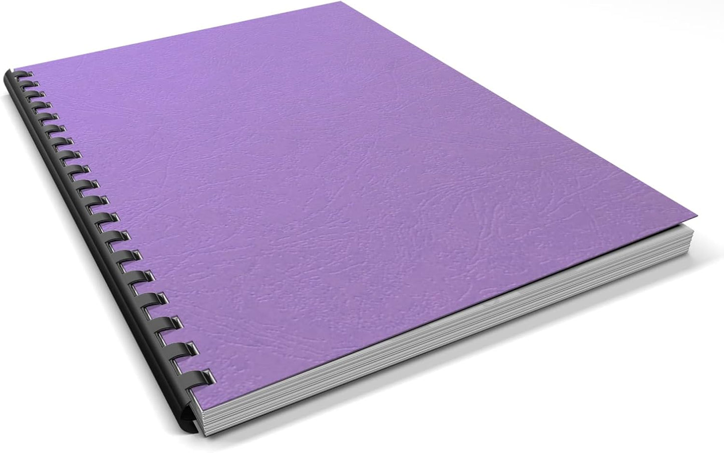 Binditek 100 Pack Grain Texture Paper Binding Presentation Covers, 8-1/2 x 11 Inches, 12Mil, 85lb, Un-Punched, Letter Size, Purple, Office Supplies