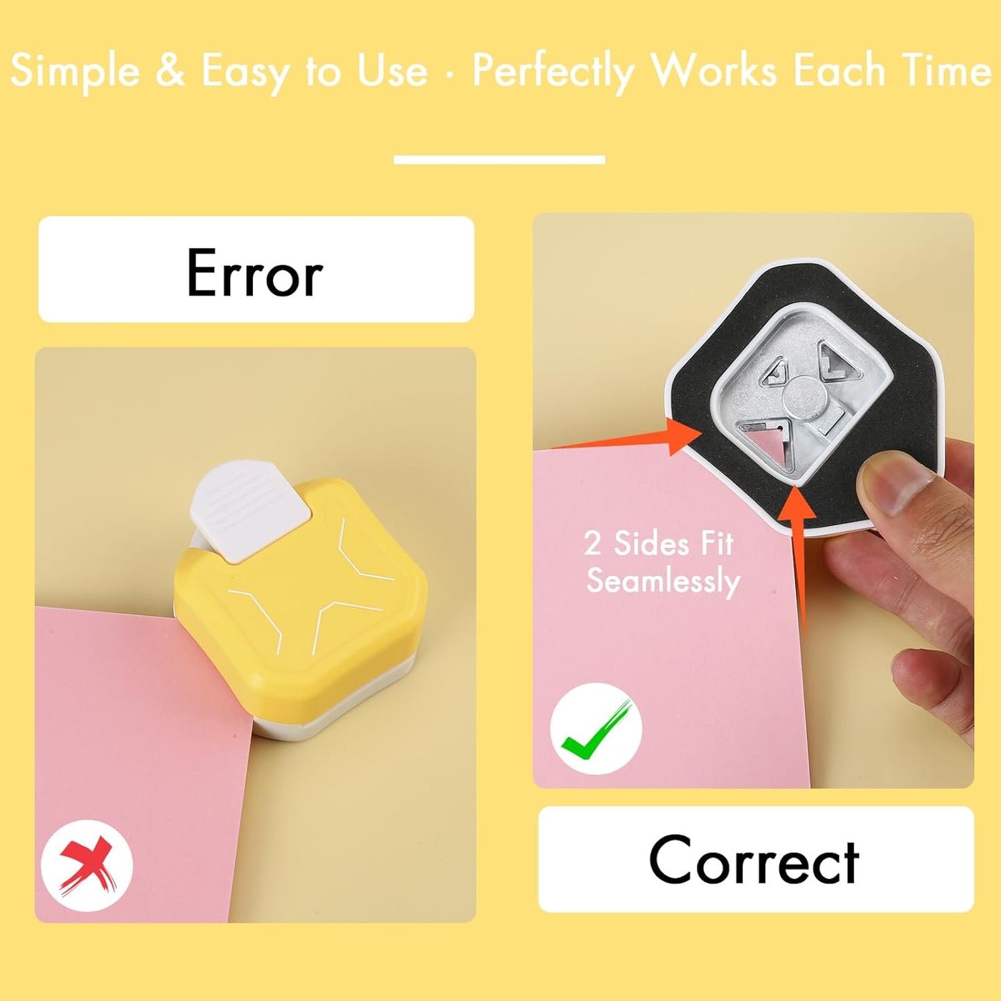 3 in 1 Diagonal Corner Punch, 3 Way Corner Paper Punch for Paper Crafts, Journals, Greeting Cards, Postcards, DIY Projects, Invitations Cards, Gift Tags, and Scrapbooking