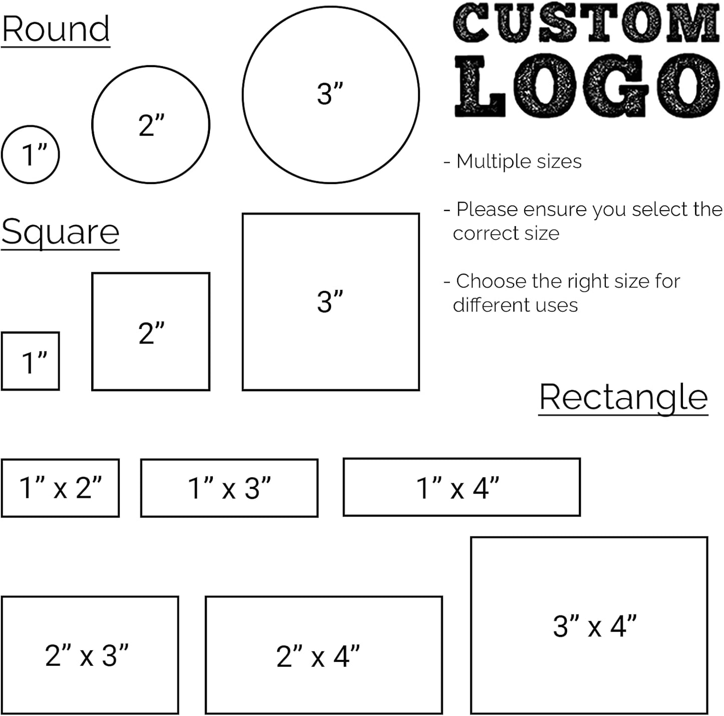 Custom Stamp with Logo Text - Personalized Rubber Stamp with Handle - Address Stamps for Business or Crafting - Rectangle 1"x2"