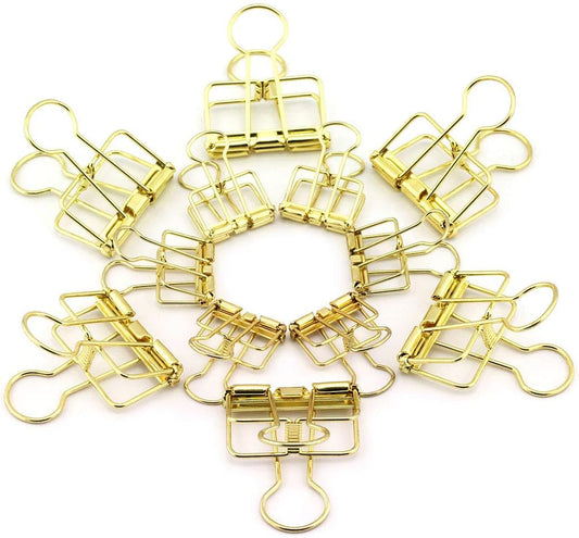 40-Pack Multi-purpose Metal Wire Binder Clip Set,20pcs 2.25 Inch & 20pcs 1.57 Inch Paper Metal Clips,for Home Office Supplier School Accessories - Gold