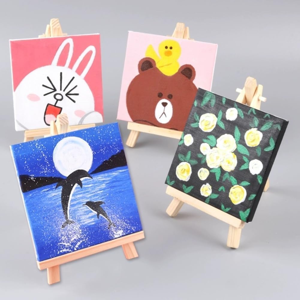 26 Pack 9 Inch Wood Easel, Painting Party Easel, Kids Student Tabletop Easels for Painting, Portable Canvas Photo Picture Sign Holder Tripod Painting Easels for Art & Crafts