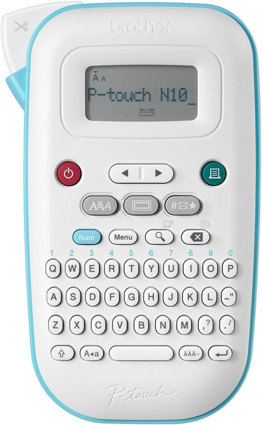 Brother P-Touch PT-N10 Personal Handheld Label Maker, Portable and Prints, P-Touch Btag ~½” (12mm) Wide Color Personalized Label Tapes,