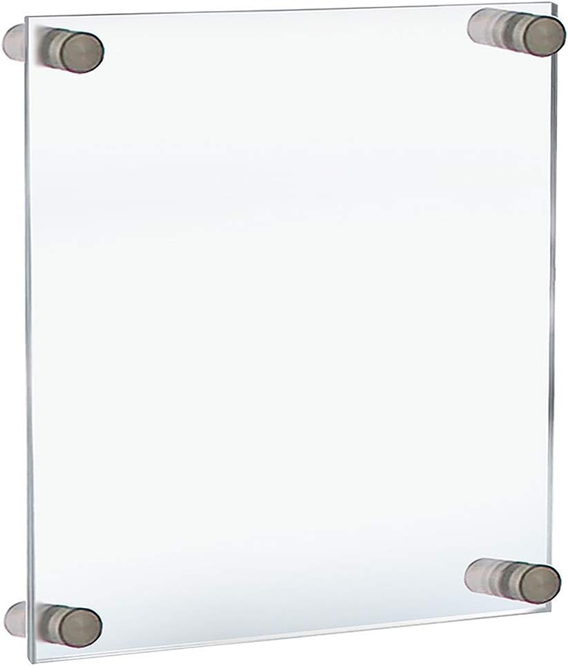 Azar Displays 105512 Standoff Sign Holder, 9" W x 12" H,Clear