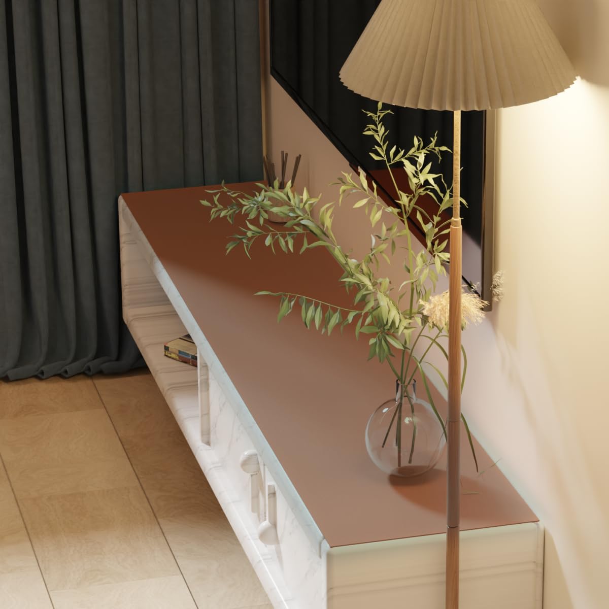 Dresser Top Cover - Can Be Used On Both Sides Waterproof and Easy to Clean Good Flatness Used for Dresser Table(Brown+Gray 10x42)