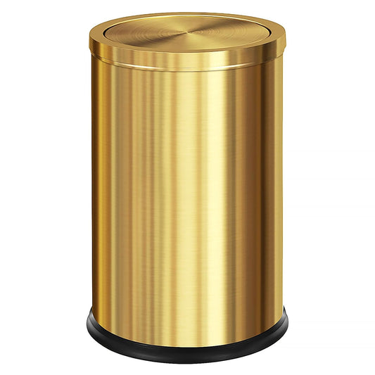 Brushed Gold Bathroom Trash Can with Swing Lid 4.7Gallon,Stainess Steel Garbage Can Trash Bin Wastebaskets for Kitchen,Office,Bedroom (Gold, 4.7 Gallon)