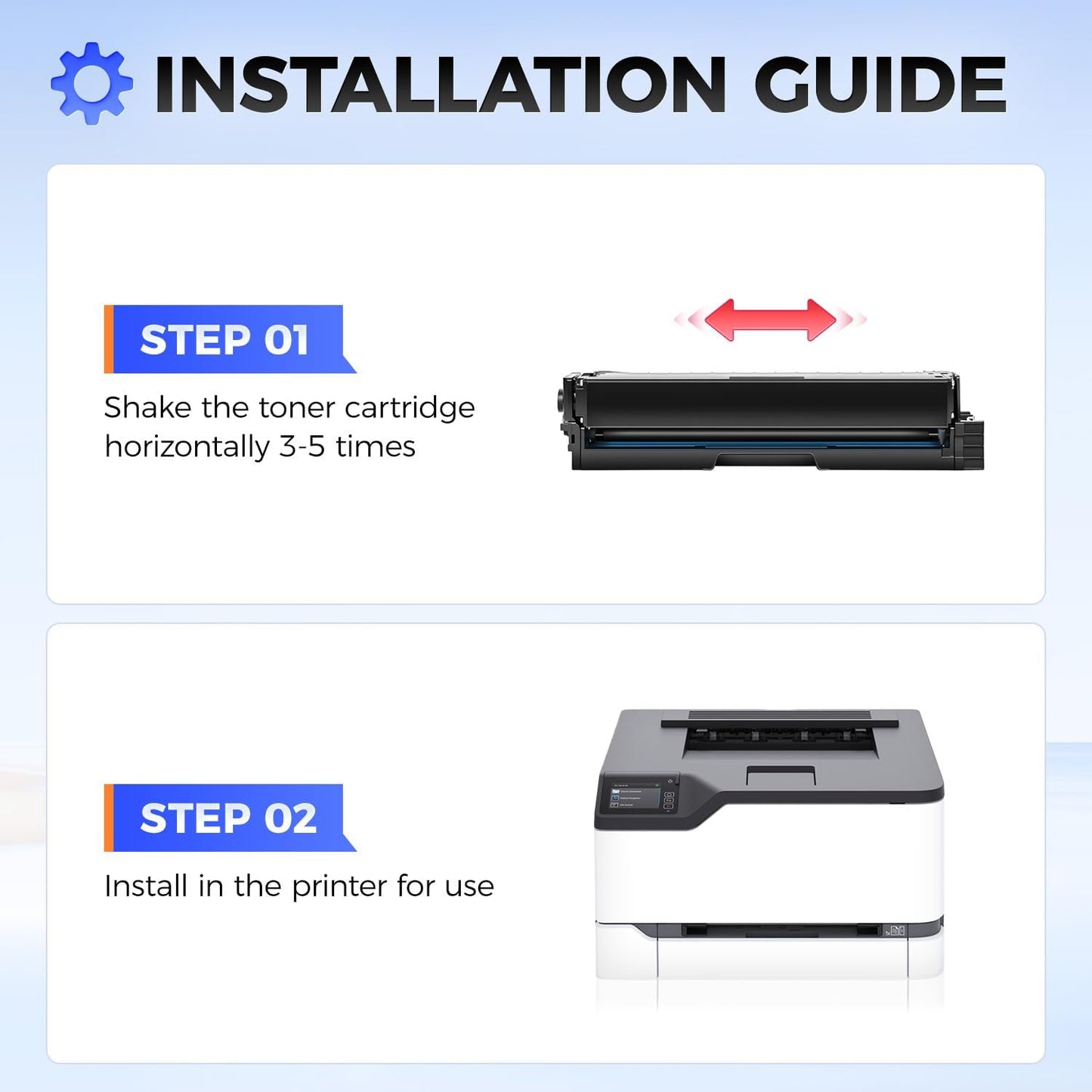 20N1XK0 20N1XC0 20N1XY0 20N1XM0 Toner Cartridge Set（4-Pack with chip）High Yield Replacement for Lexmark 20N1XK0 Toner Compatible with Lexmark Color CS431dw CX431adw CS431 CX431 Laser Printer (B/C/M/Y)