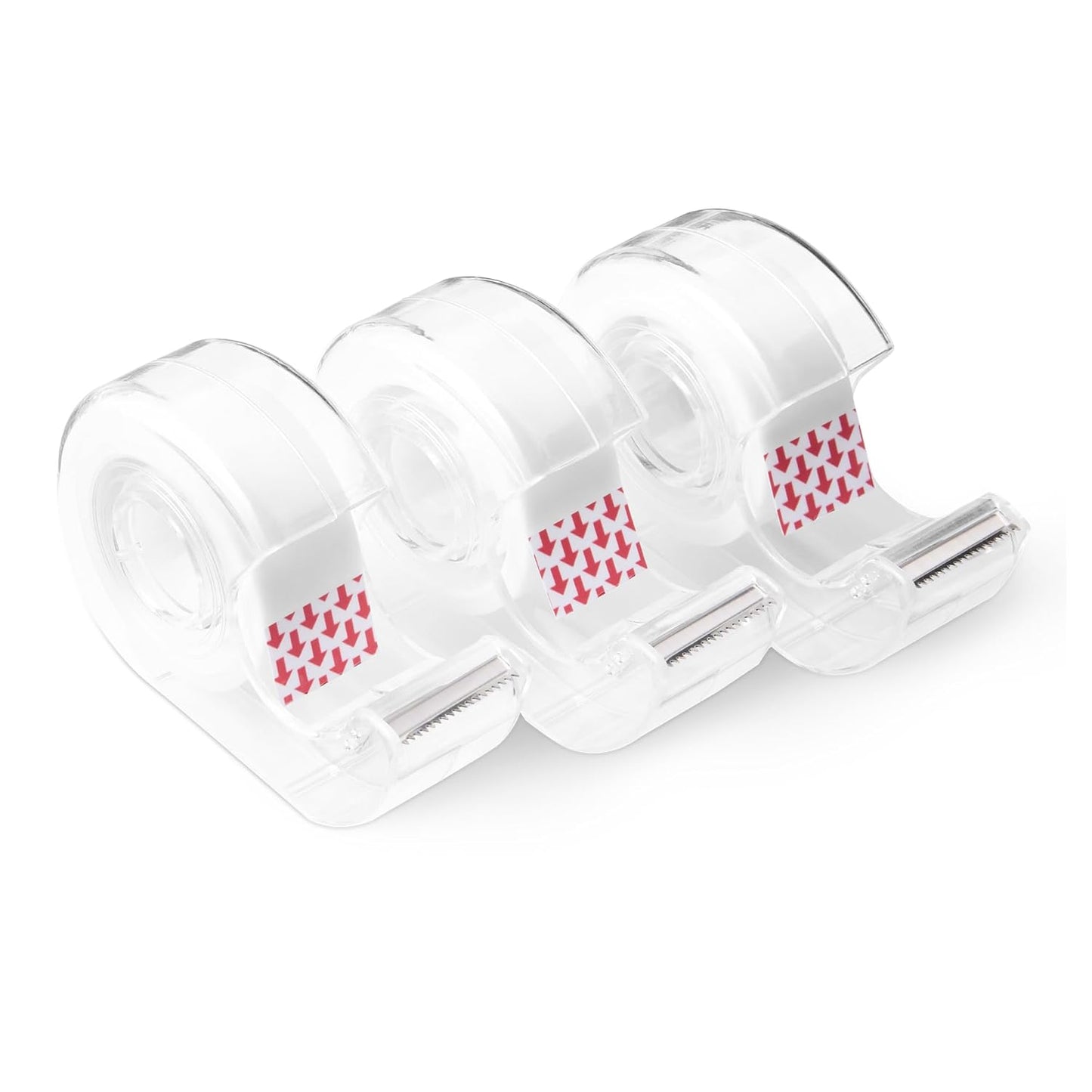 Amazon Basics Matte Finish Tape with Dispenser, Invisible Tape, 3/4" x 300"(8.33 Yards), 3-Pack, Transparent