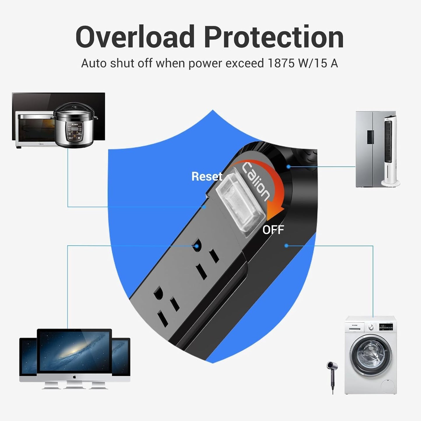 IPX6 Outdoor Power Strip Weatherproof, Waterproof Surge Protector with 3 Wide Outlet 12FT Long Extension Cord, Wall Mountable for Outside Decorations and More UL Listed(Black)