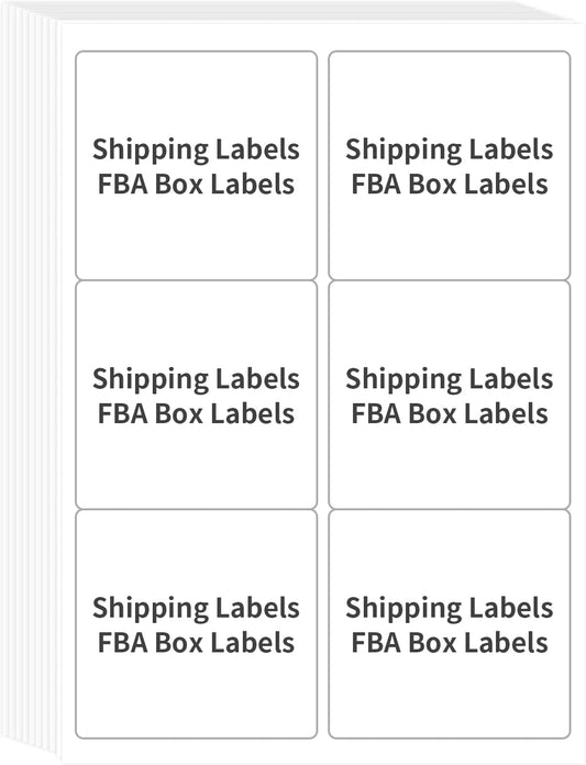 FungLam Printable Sticker Paper, 3-1/3" x 4" Shipping Address Labels 180 Blank Mailing Labels for Laser & Inkjet Printers, 6 per Page Label Stickers, 30 Sheets
