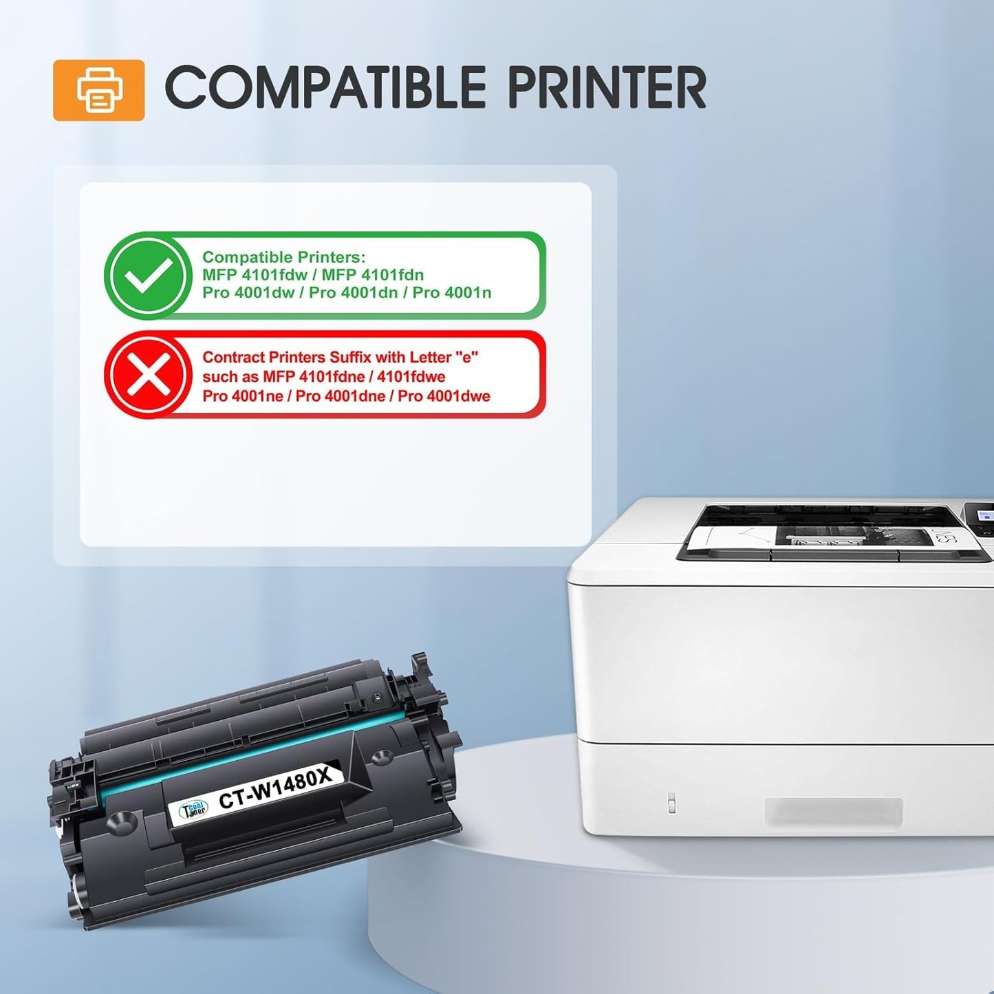 148X Toner Cartridge Black High Yield 4101fdw 148A Compatible Replacement for HP 148X 148A W1480A W1480X for HP Laserjet Pro MFP 4101fdw 4101fdn Pro 4001dw 4001dn 4001n Printer Ink (2 Pack with Chip)