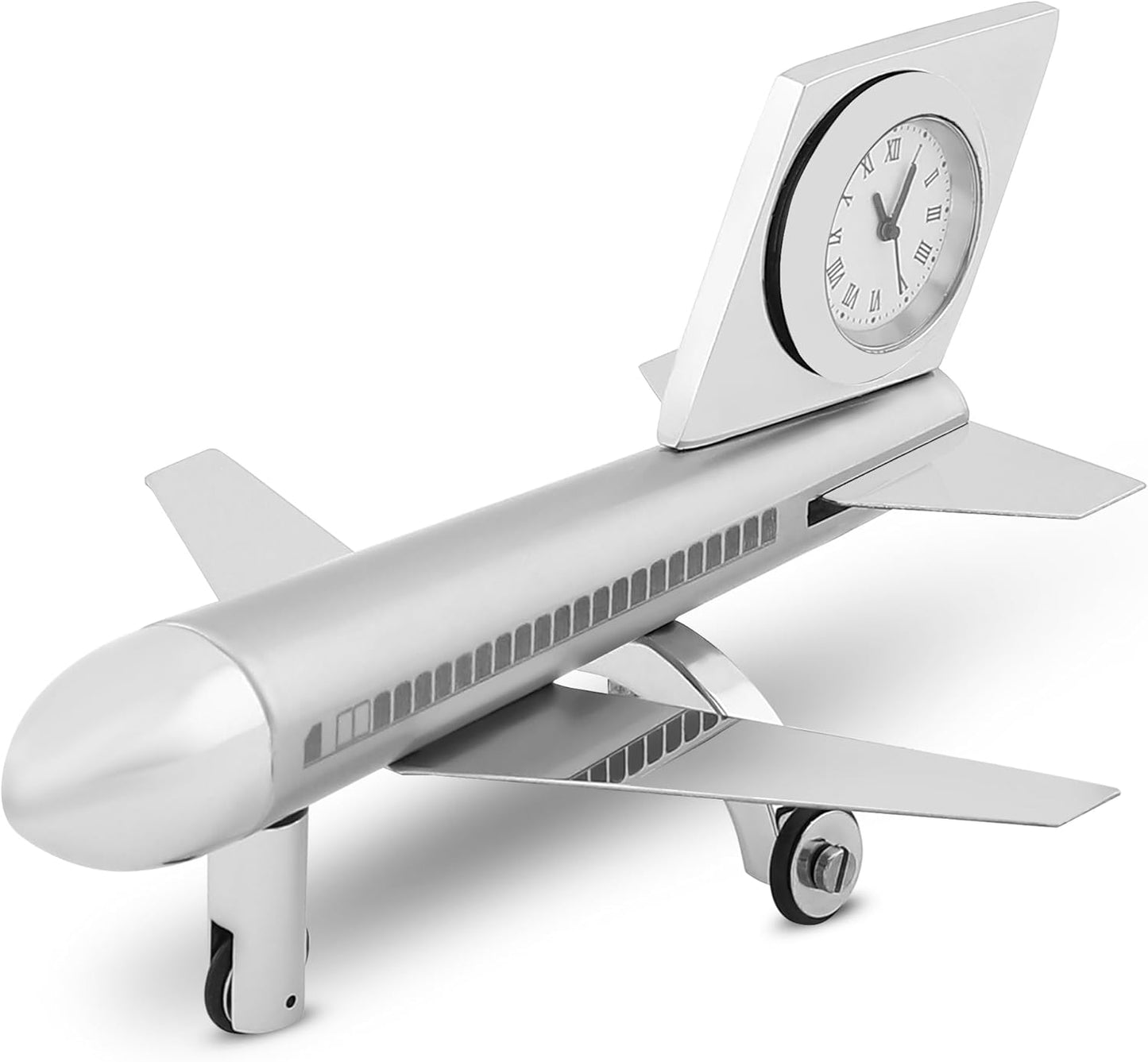 Aeroplane Miniature Table Clock, Stylish Analog Desk Clock & Paper Weight, Manual Adjustment, Easy Battery Replacement, Students, Vintage Decor for Home & Office