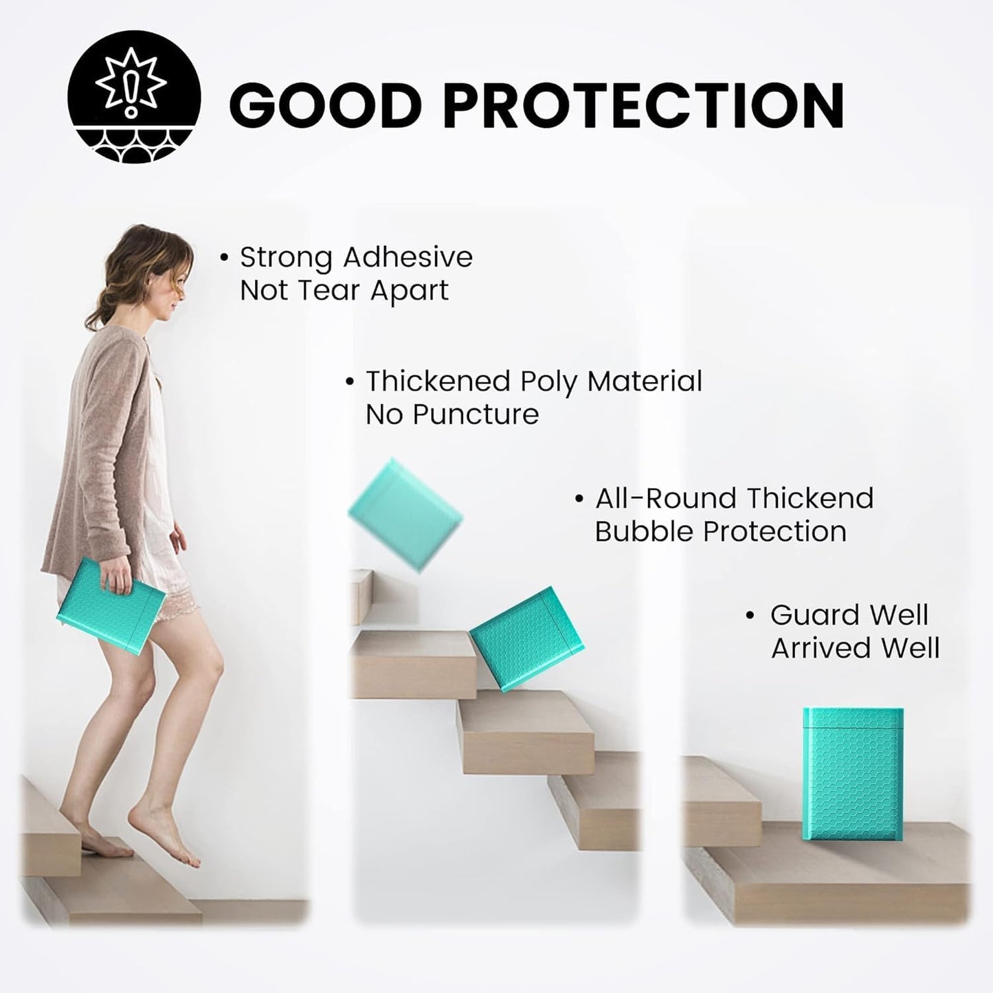 Fuxury Bubble Mailers 6x10" Teal Padded Envelopes 9600Pack Strong Adhesion Thick Padded Mailers for Small Business Mailing Small Items,Jewelry,Makeup