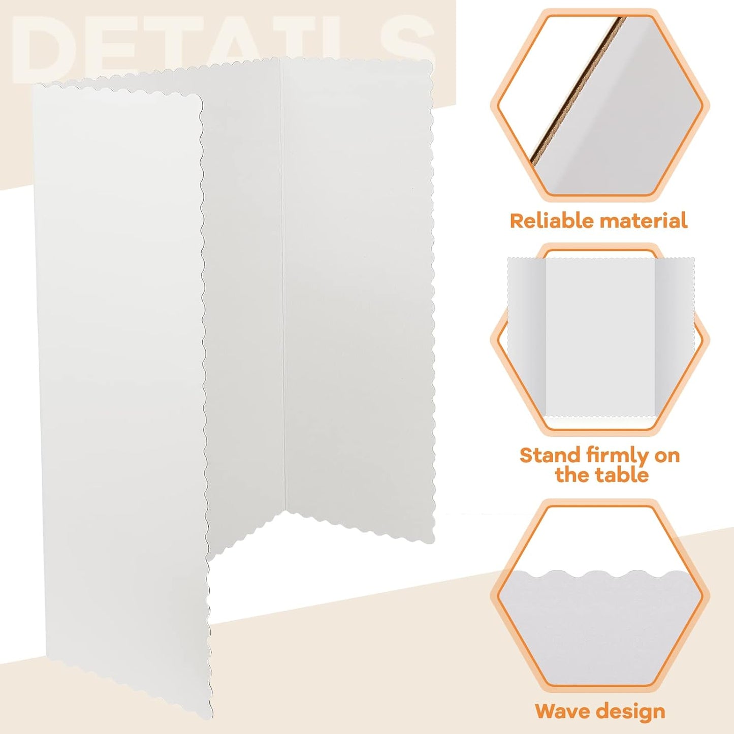 Ctosree 18 Pcs Tri Fold Poster Board Bulk, Lightweight Presentation Board, Science Fair Project Display Paperboard, Single Wall(48 x 36 Inch,White)