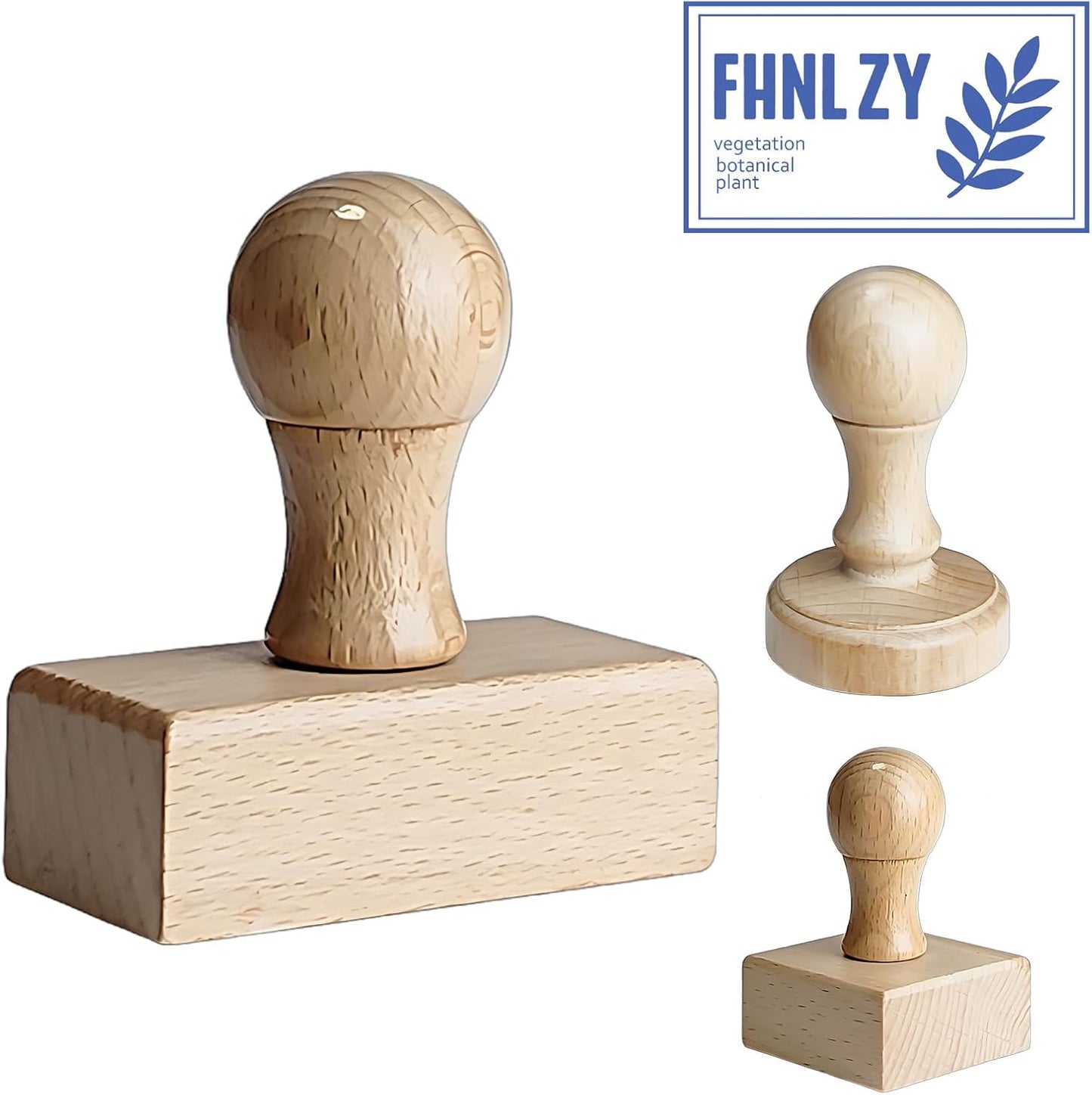 Custom Stamp – Personalized Wooden Rubber Stamp with Logo, Name, and Address, Upload Your Own Design, Multiple Sizes for Branding & Crafting (Rectangle)