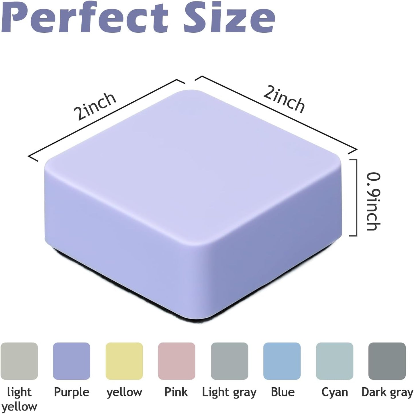Ddaowanx Dry Erase Erasers, 2"x2",8 Pcs Aesthetics Magnetic Mini Eraser for Refrigerator Whiteboard,Classroom Teacher Supplies (8 Pack/ 8 Color)