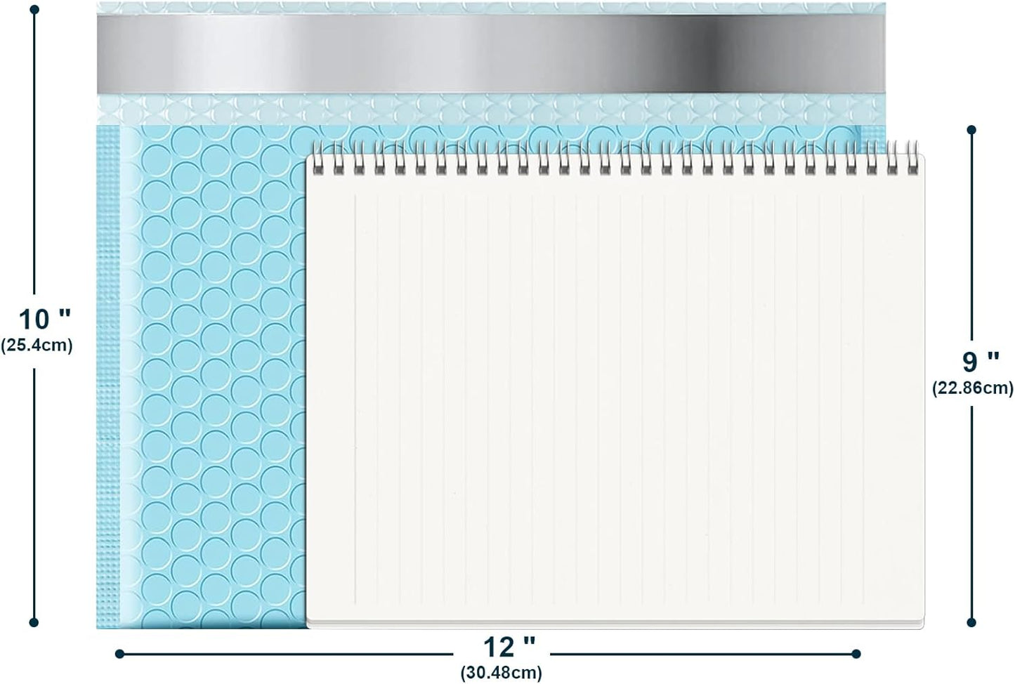 Bubble Mailers A4 Paper Size, 12x10 Padded Envelopes for Shipping, 25 Pack Mailing Packages with Self Seal Adhesive, Waterproof Bubble Envelopes (Light Blue)