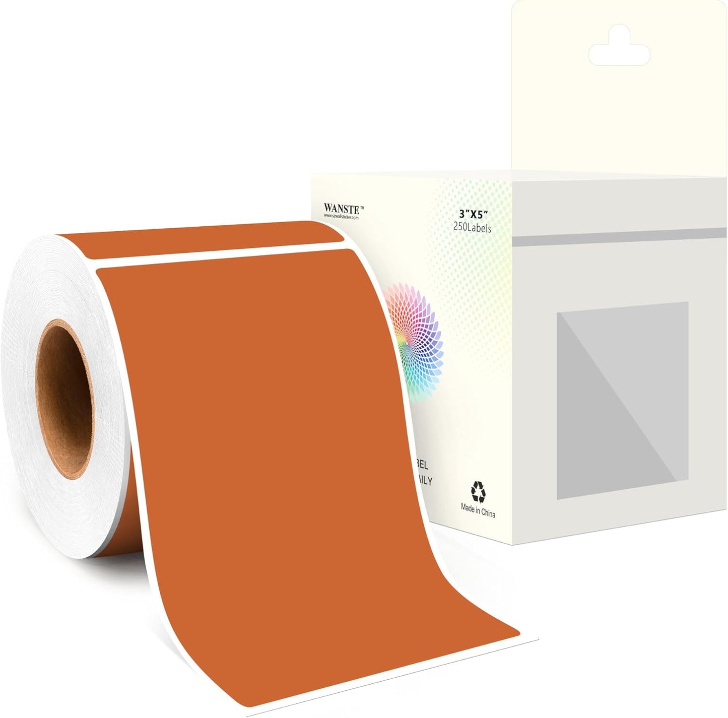 3 x 5 Inch 250Pcs Rectangle Color Coding Stickers,Strong Adhesion Easy to Write Label for Moving,Box Organization,Inventory,Business,Tan