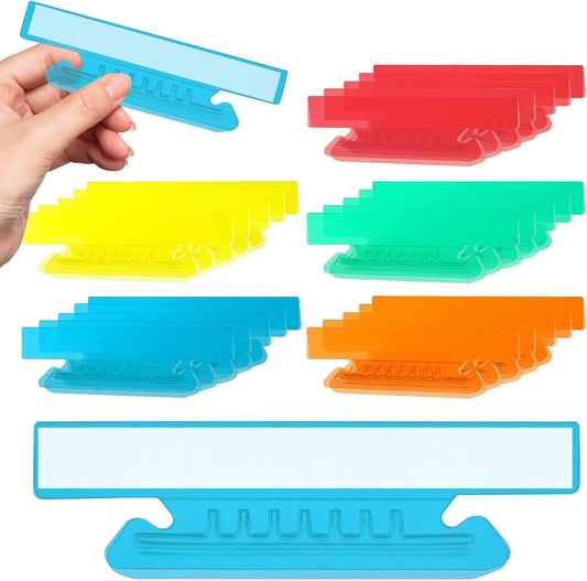 100 Pieces 4 Inch Hanging File Folder Tabs and Inserts Large Clear Plastic Hanging Folder Tabs for Filing Cabinet Folders Labels Back to School Supplies Assorted Colors (100)