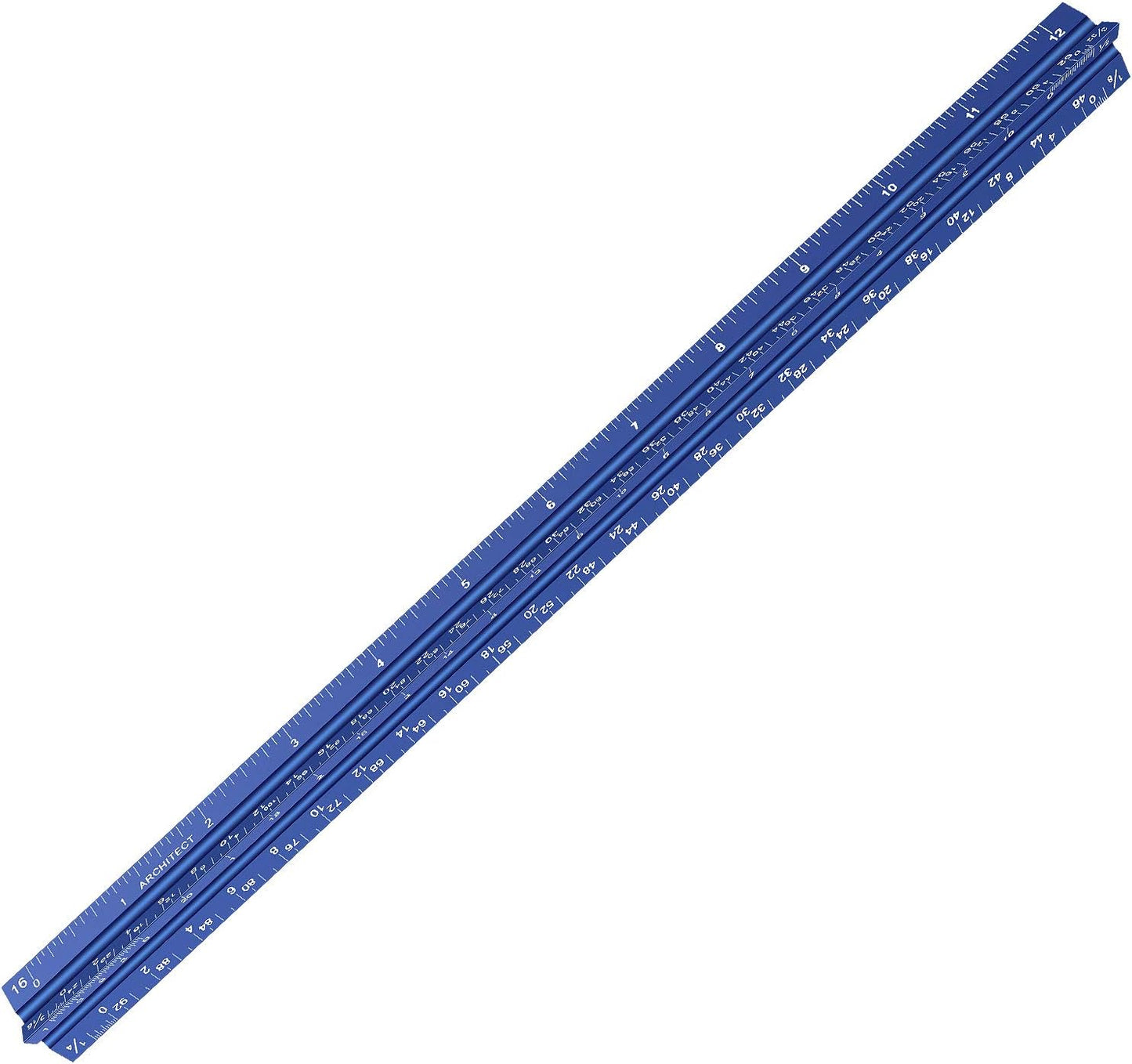 12" Architectural Scale Ruler Aluminum Architect Scale Triangular Scale Ruler for Architects, Draftsman, Students and Engineers, Blue
