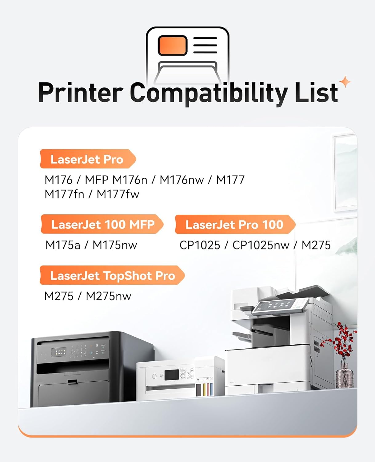 126A/CE314A Drum Unit Black 1-Pack High Yield Replacement for HP 126A CE314A Imaging Drum Compatible with HP Color Laser Jet 100 MFP M175nw M175a M176nw M177fn M177fw M275nw CP1025 CP1025nw Printer