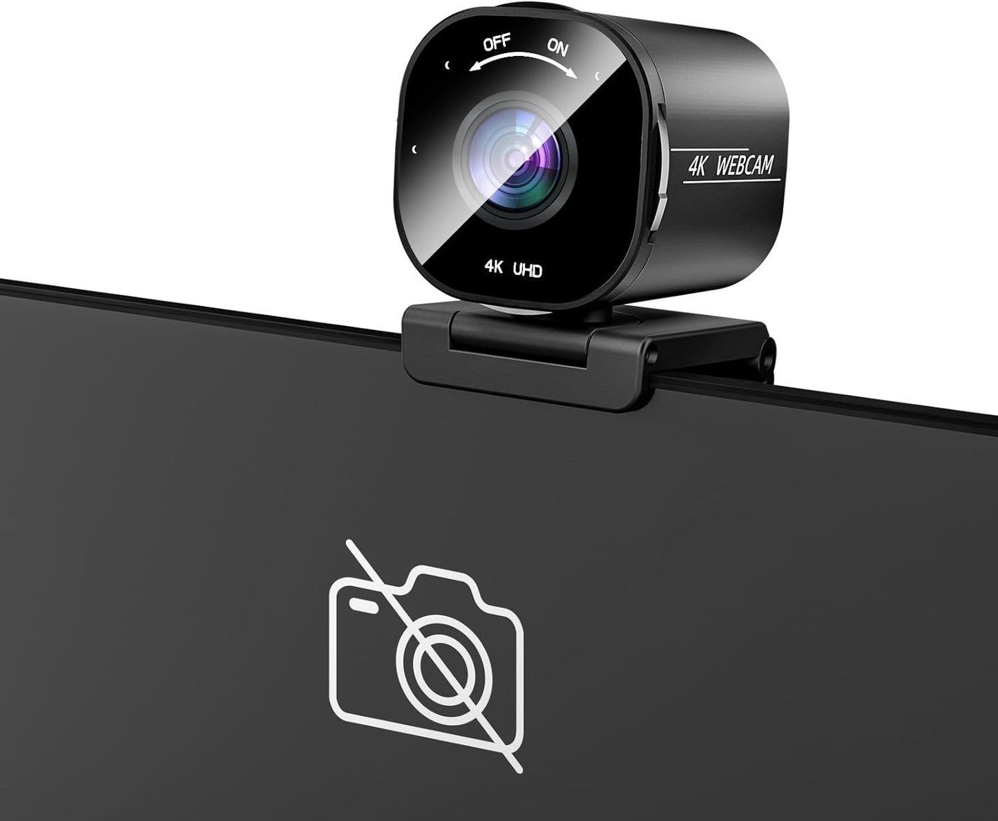 4K USB Webcam with 4 Noise-Canceling Mics, 50-92 FOV, Built-in OSD & Privacy Cover, Plug & Play for Zoom, Teams, Recording