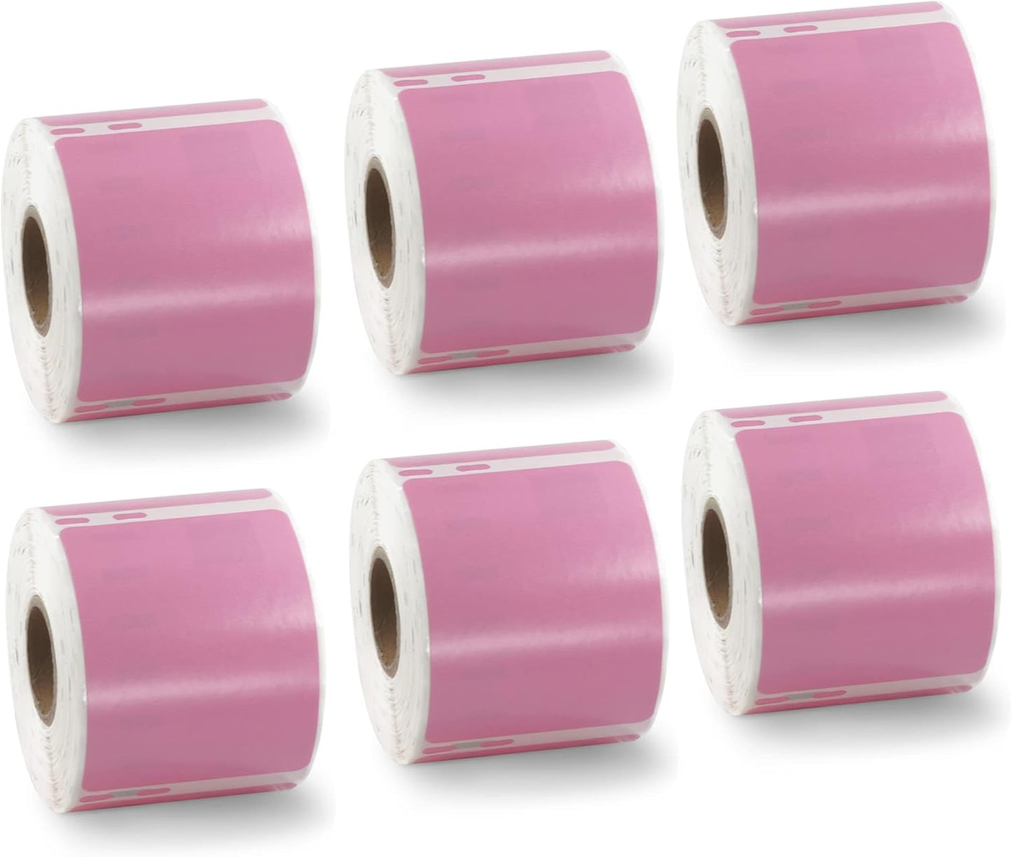 BETCKEY Colored Labels Compatible with Dymo 30324 (2-1/8" x 2-3/4") Large Multipurpose Labels, Compatible for Dymo LabelWriter Thermal 450, 4XL & Zebra Desktop Printers [6 Rolls, Pink]