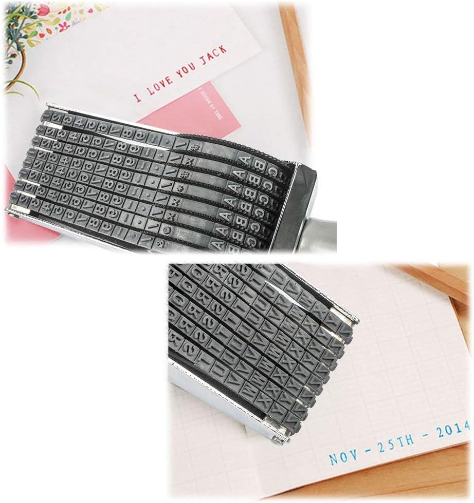 8 Digits & 26 Alphabet Rolling Stamp Personalized English Alphabet Number Symbol Scrapbooking DIY Rubber Stationery Office Table Décor