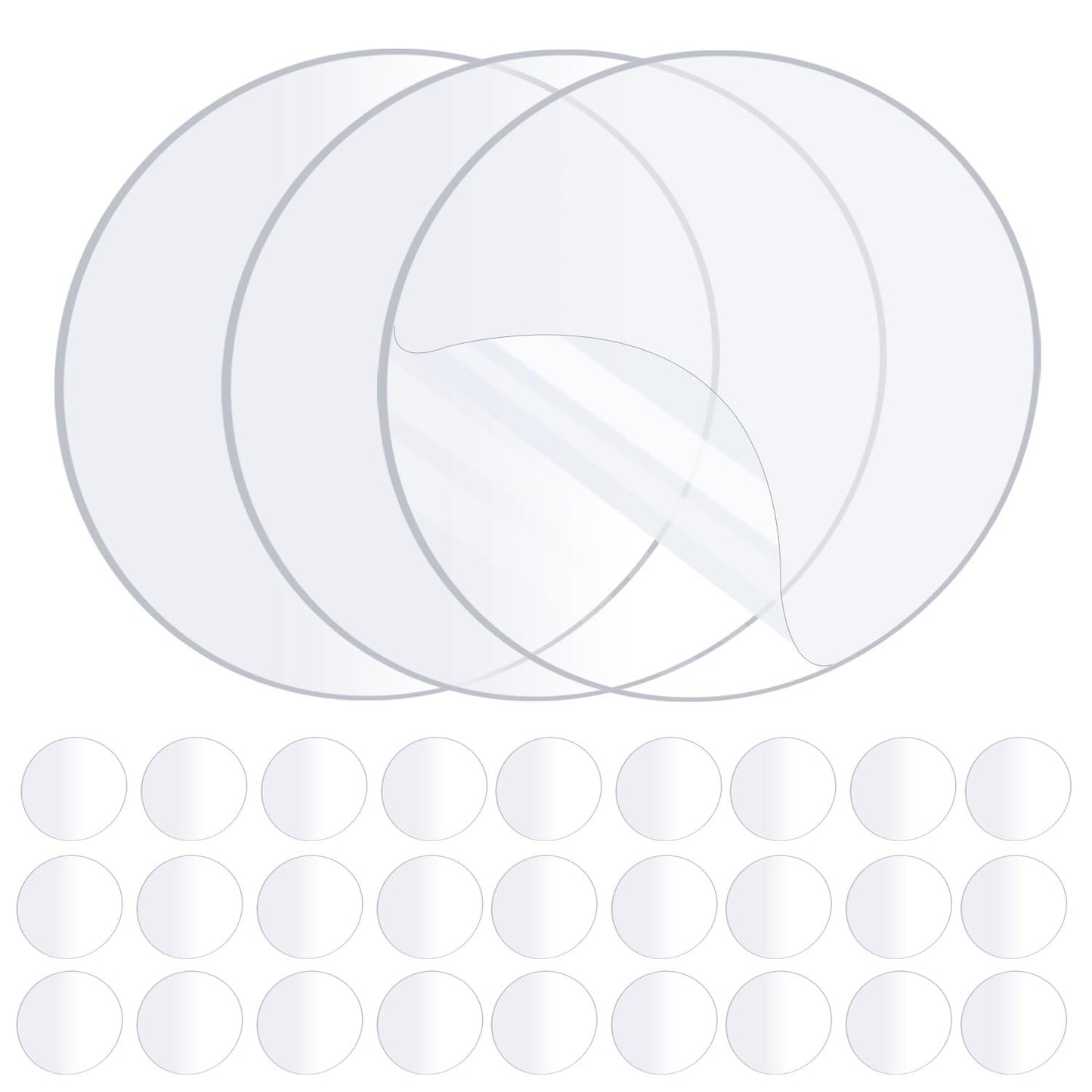 30PCS Heavy Duty Double Sided Adhesive Mounting Circle Tape- Waterproof,Strong Adhesion,Clear, High Strength,No Residue Removability for Hanging,Wall Mounting, Home Decor,Adhesive for Shower