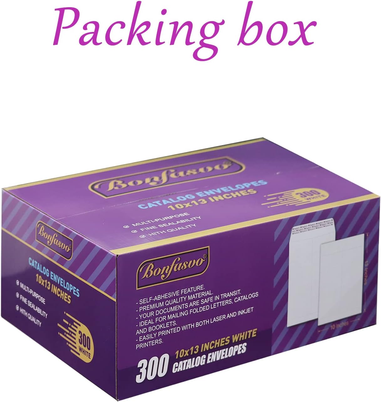 300 Pack 10x13 White Catalog Envelopes Peel & Seal Security Mailing Envelopes 120GSM Kraft Paper self Seal Envelopes for Invitations Papers Photos Documents Pictures Papers Files