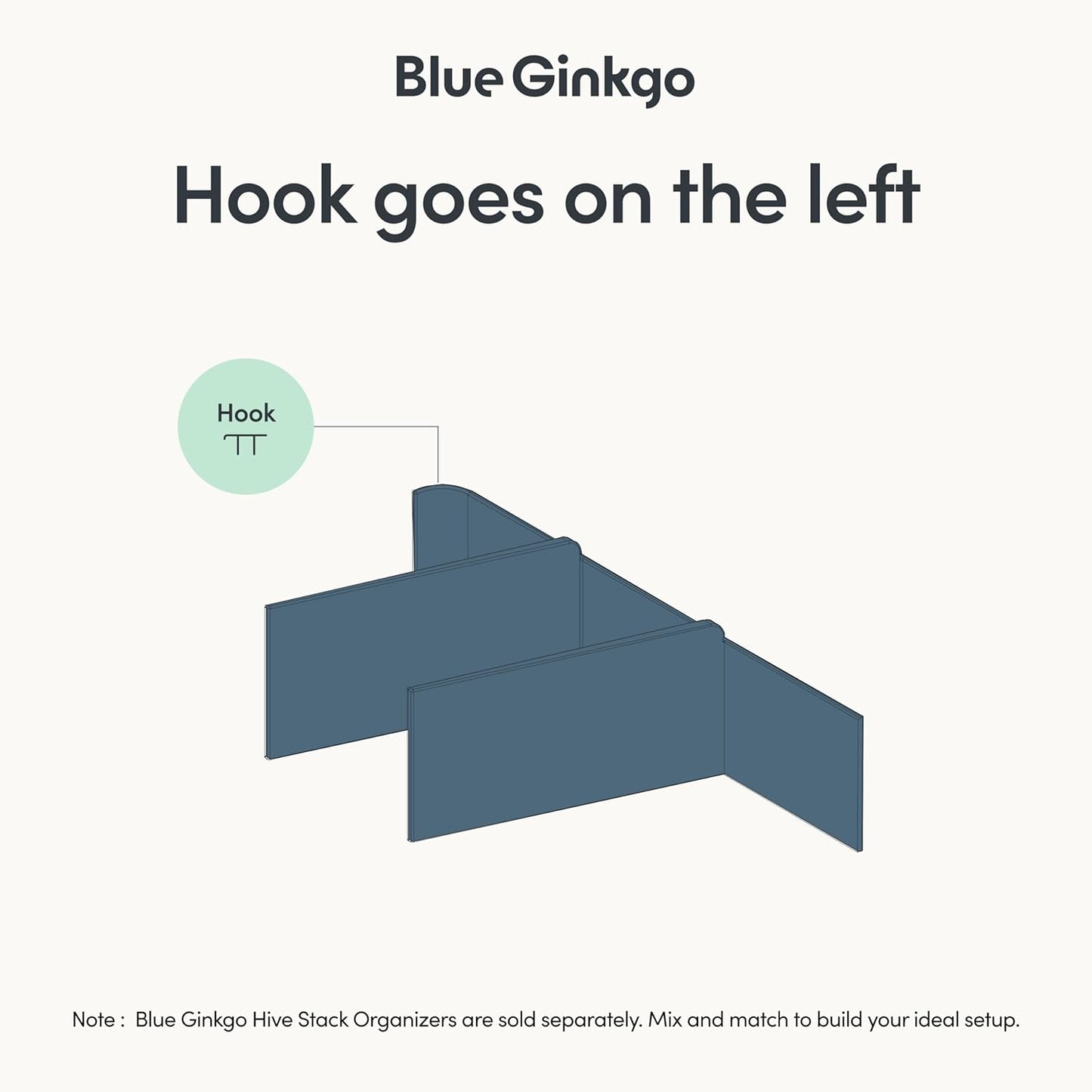 BLUE GINKGO Hive Stack Organizer Partition – (Made in Korea, Blue)