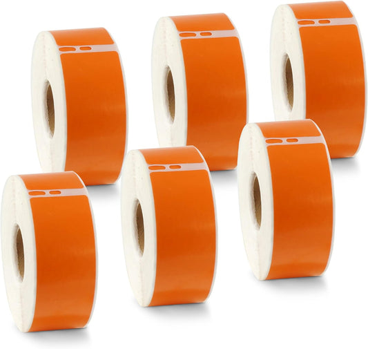 BETCKEY - Compatible DYMO 30252 (1-1/8" x 3-1/2") Address & Barcode Replacement Labels - Compatible with Rollo, DYMO Labelwriter 450, 4XL & Zebra Desktop Printers[6 Rolls/2100 Labels, Orage]