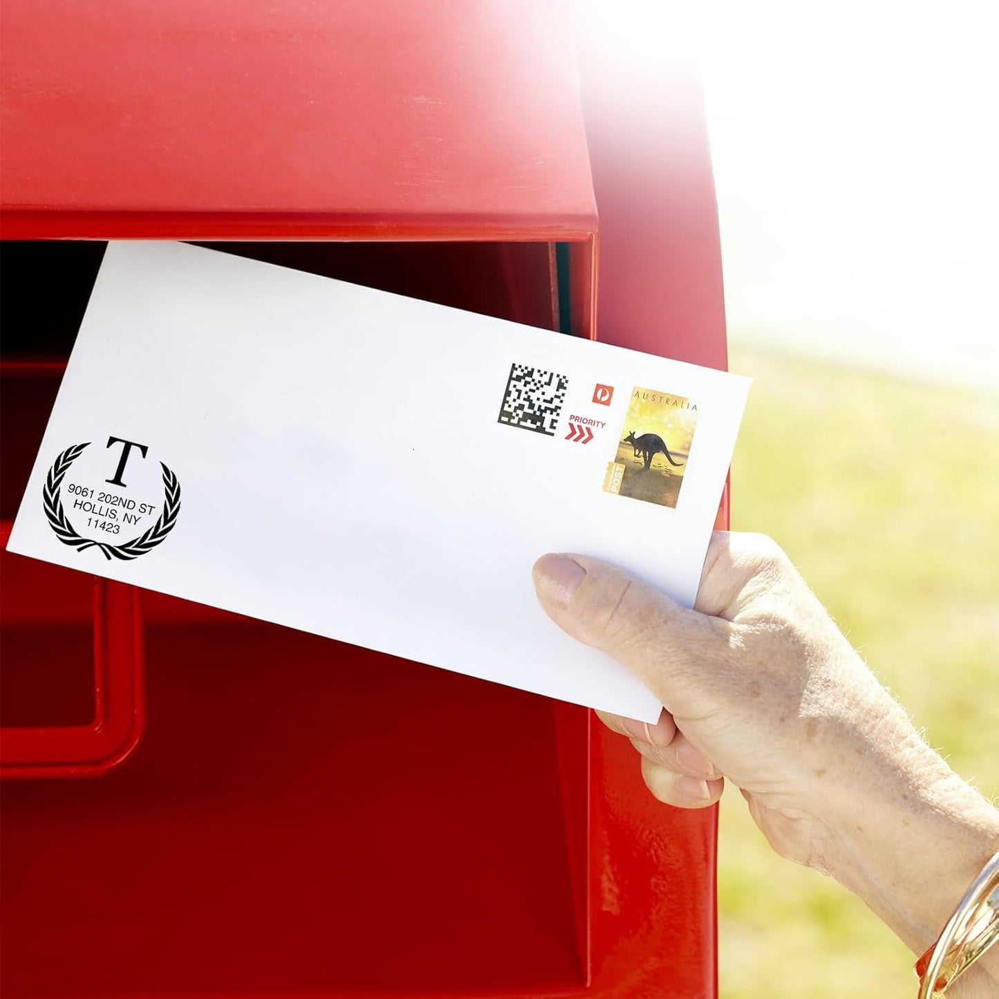 EAQ Custom Stamp Self Inking Return Address Stamp, Personalized Stamp with Text Logo | Business Logo Stamp | Address Stamp | Wedding Stamp