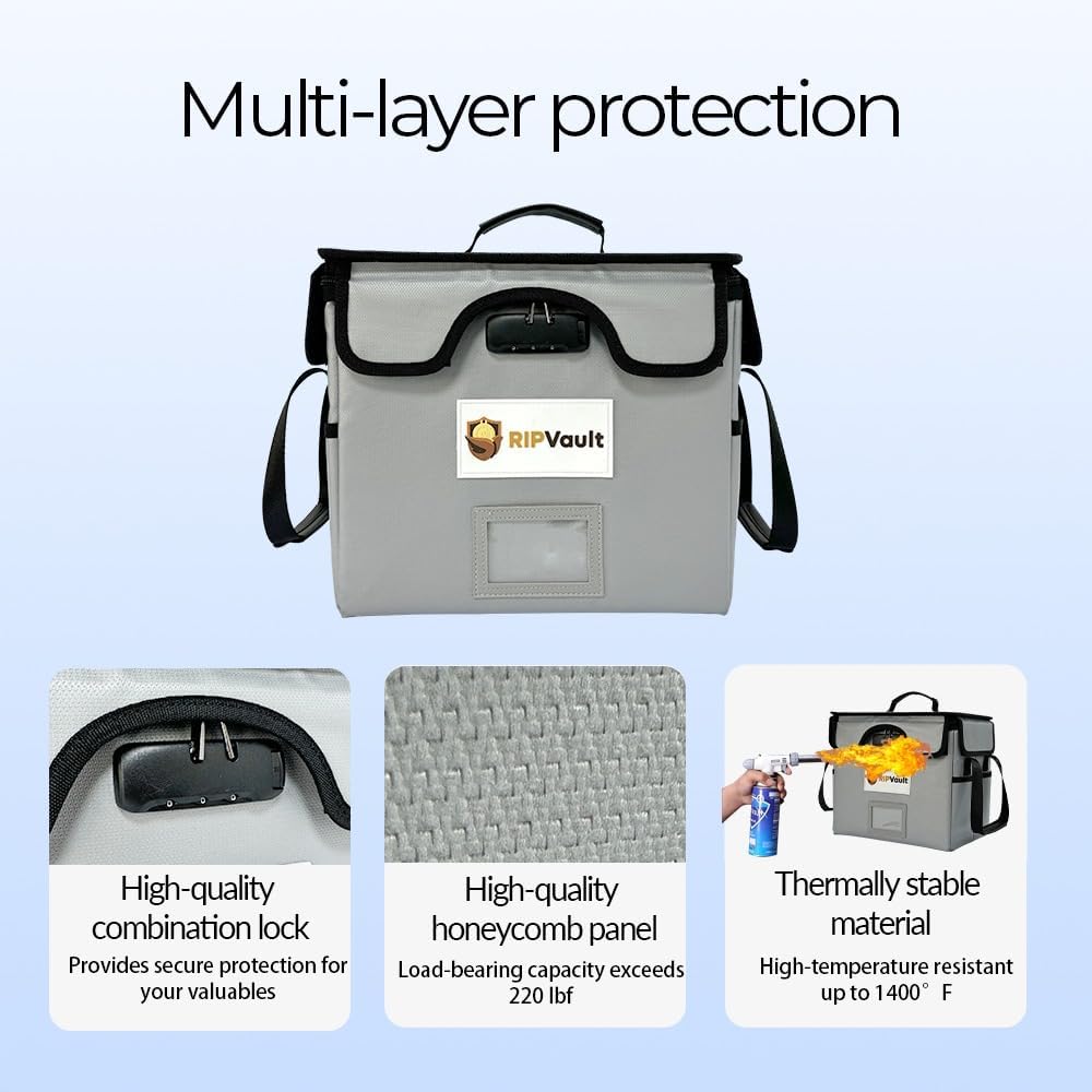 End of Life Organization System - Fireproof Storage Box for Important Documents - Estate Planning Tool with Pre-labeled File Organizer Folders | All-in-one Solution - Rated Up to 1200°F