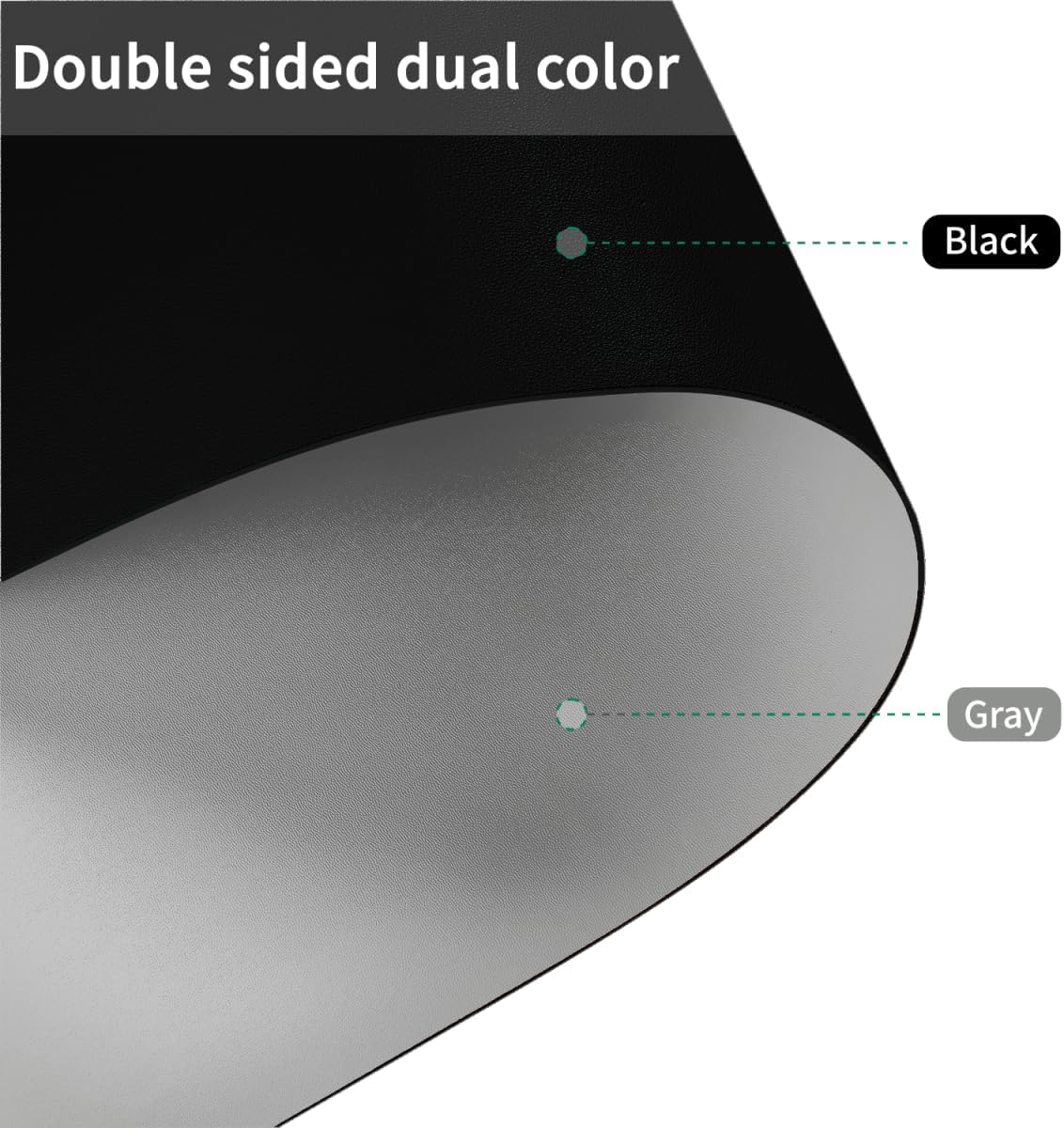 Dresser Cover - Can Be Used On Both Sides Waterproof and Easy to Clean Good Flatness Used for Dresser Table(Black+Gray 10x44)