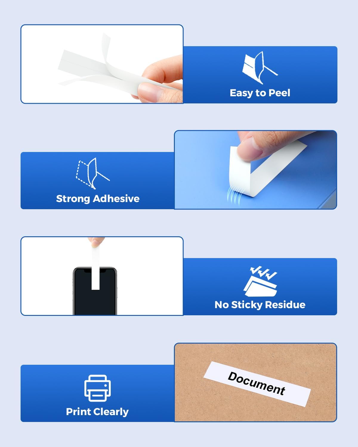 10-Pack Tze Tz Label Tape 12mm 0.47" Black on White Compatible for Brother 12mm Label Tape P Touch 12mm 0.47" White Label Maker Tape for PT-D220 PT-D210 PT-D200 PT-2430 PT-1890 PT-D610BT