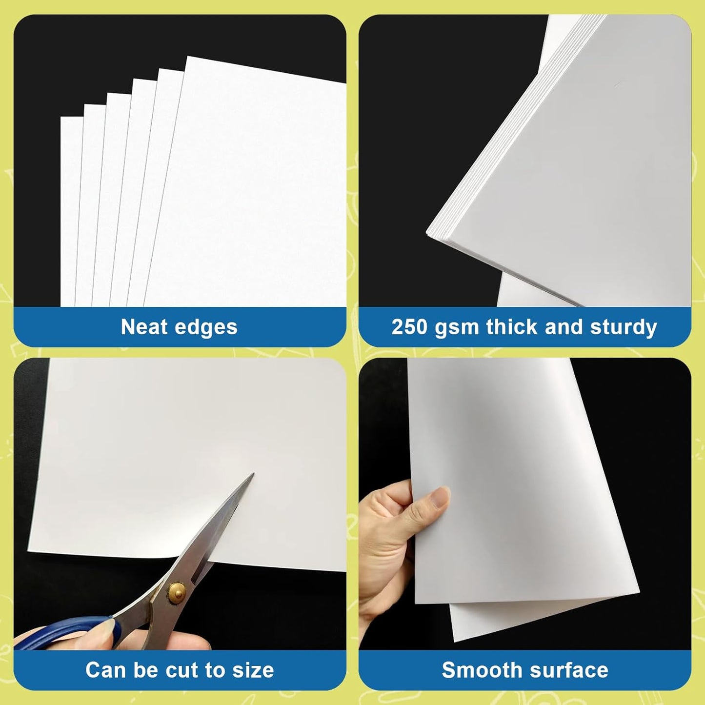 30 Pcs Poster Board 11" x 14" White Paper Bulk ROOKEA 250GSM Vision Boards Poster Paper for School Arts Craft Projects Drawing Display Office Vision Supplies