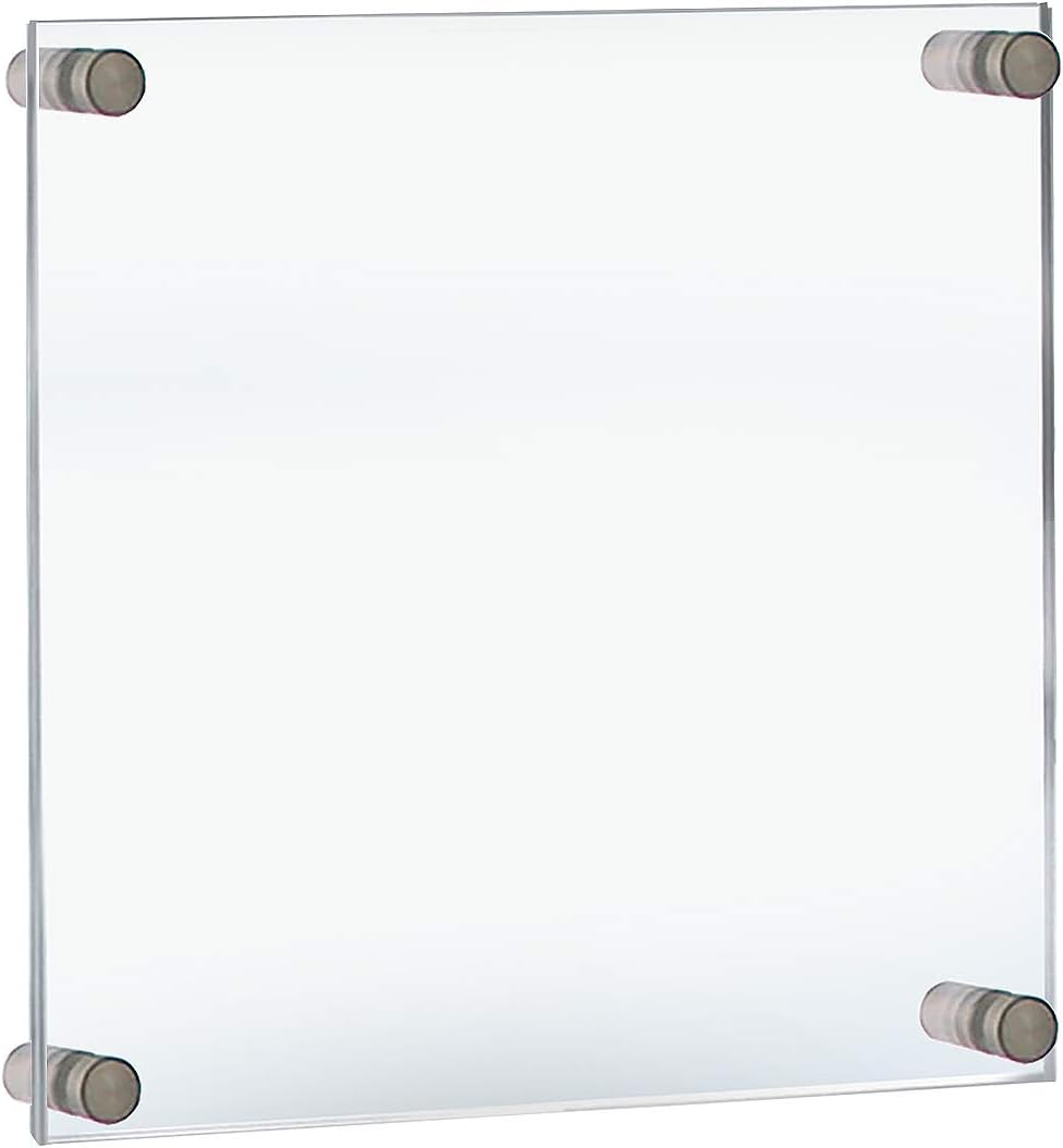 Azar Displays 105510 Standoff Sign Holder, 11" W x 14" H, Clear