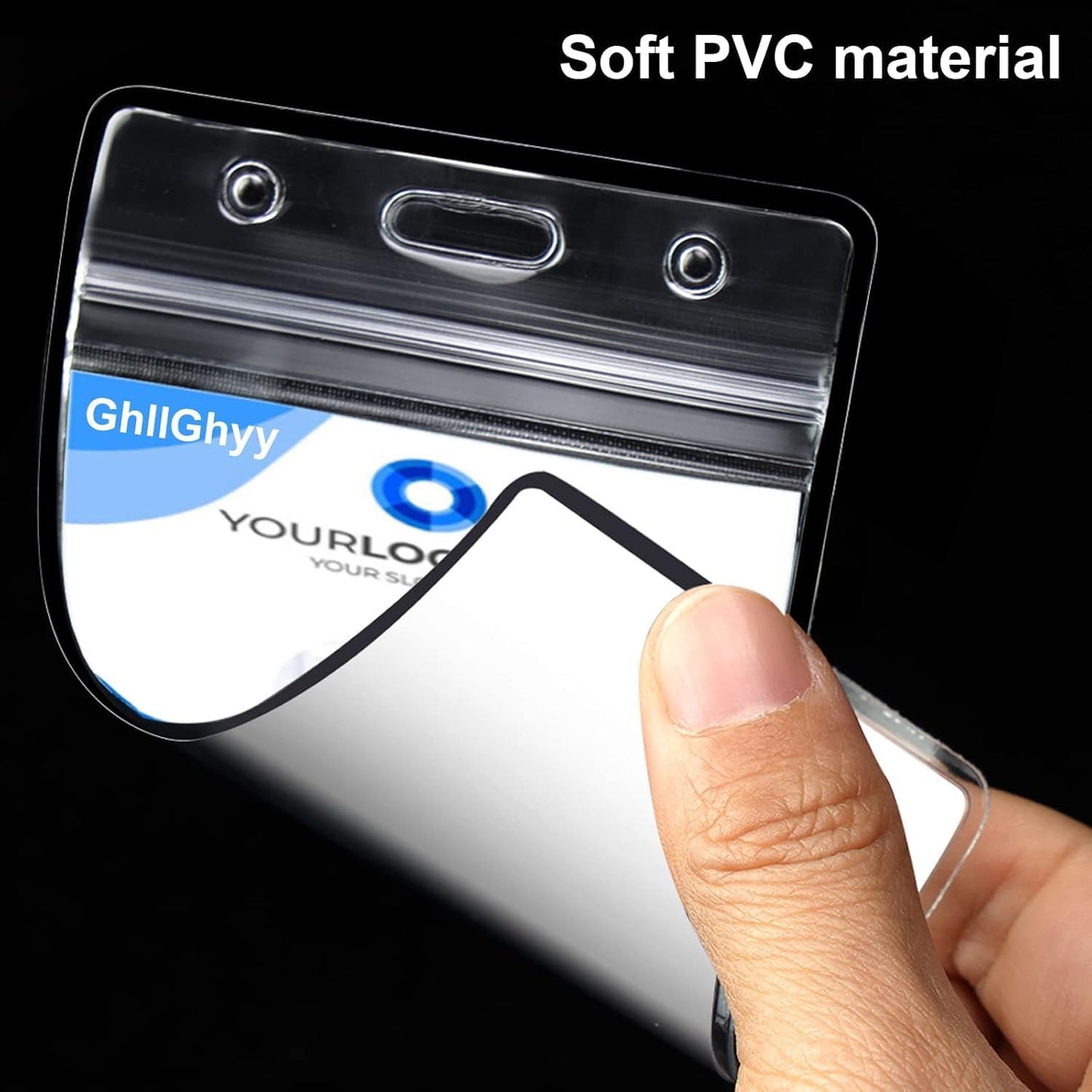 200 Pack Extra Thick Name Badge Holders, Heavy Duty & Sealable Waterproof Vertical ID Badge Holders, Durable Clear PVC Plastic Badge Sleeve for Credit Card/Shcool Work Badge/Room Key/RFID