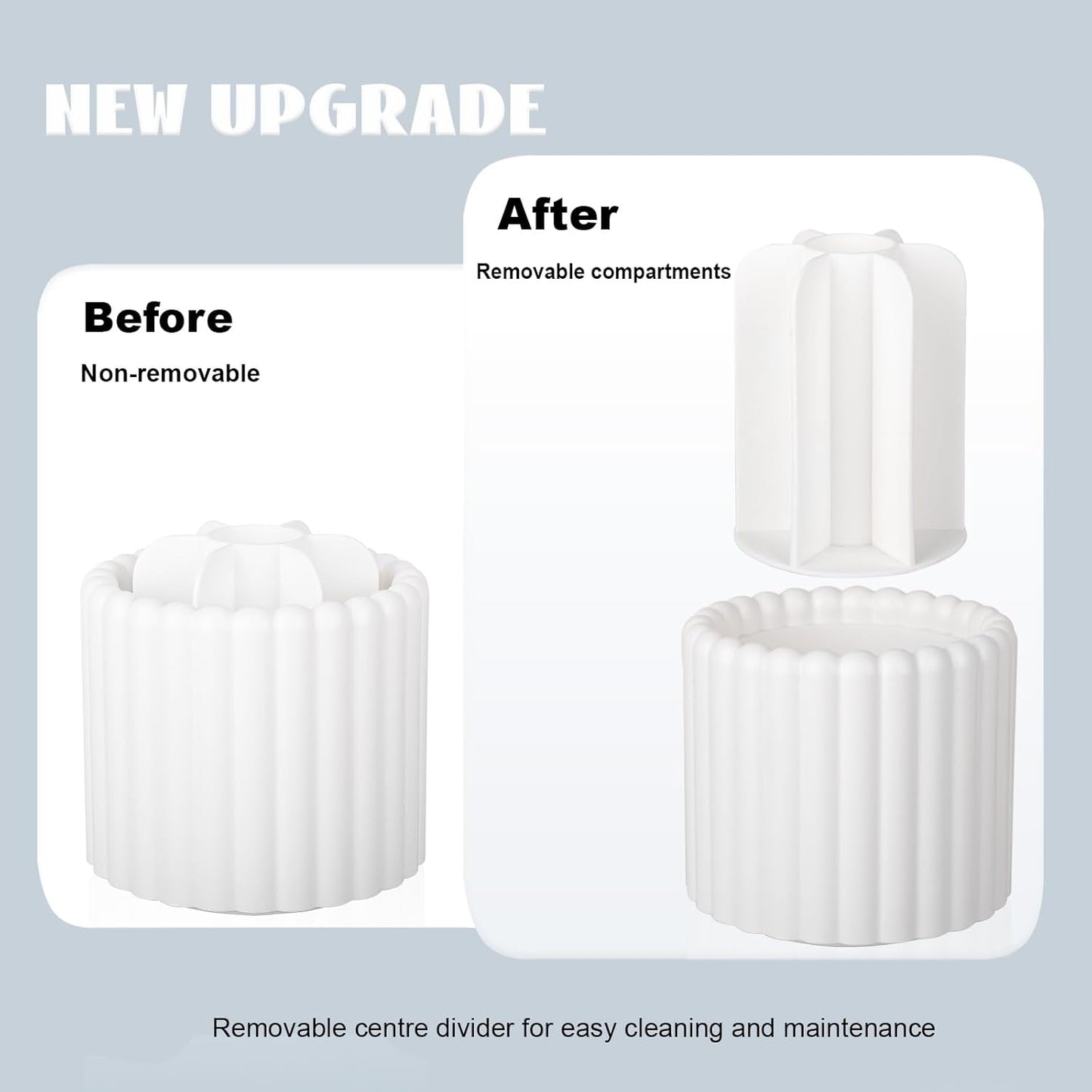 Anyoifax 360 Rotating Makeup Brush Holder 7 Slots Make Up Brush Organizer Removable Spinning Cosmetic Brushes Storage Pen Holder for Vanity, Dresser, Desk, White