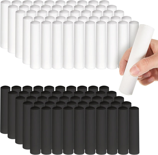 100 Pcs Sidewalk Chalk for Kids Jumbo Black White Washable Non Toxic Chalk for Classroom Outdoor Fun Creativity Art Play Painting on Chalkboard Playground Blackboard Easter Party
