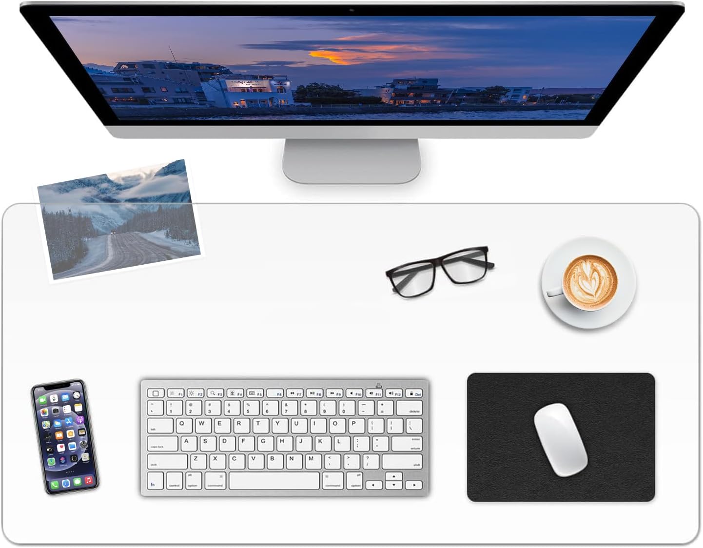 Clear Desk Mat, Non-Slip PVC Desk Protector Mat with Round Edge, Heat Resistant & Waterproof Clear Desk Writing Mat for Home and Office (23.6"*13.8")