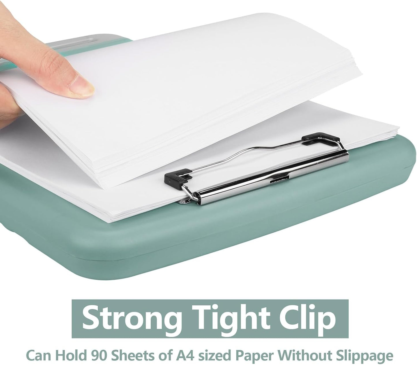 Clipboard with Storage,A4 Binder Nursing Clipboards with Pen Holder,Heavy Duty Storage Clipboard with Low Profile Clip, Clipboards Folder Side-Opening Clip Boards,Smooth Write Clip Board (Dark Green)