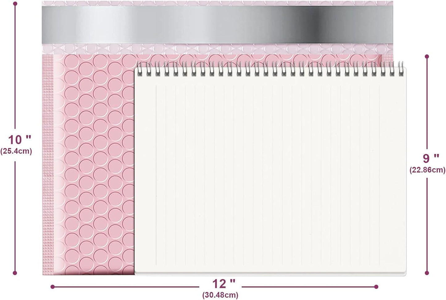 Bubble Mailers A4 Paper Size, 12x10 Padded Envelopes for Shipping, 25 Pack Mailing Packages with Self Seal Adhesive, Waterproof Bubble Envelopes (Pink)