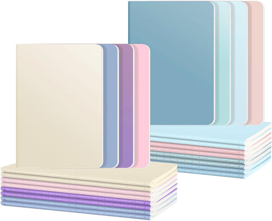 Ddaowanx 24 Pack Colorful Lined Notebooks, Journals in Bulk, 72 Pages, 36 Sheets,8.3x5.5 Inch, A5 Size, Travel Writing Notebooks Journal for Office School Supplie(Lined-24pack, 8 Colors)