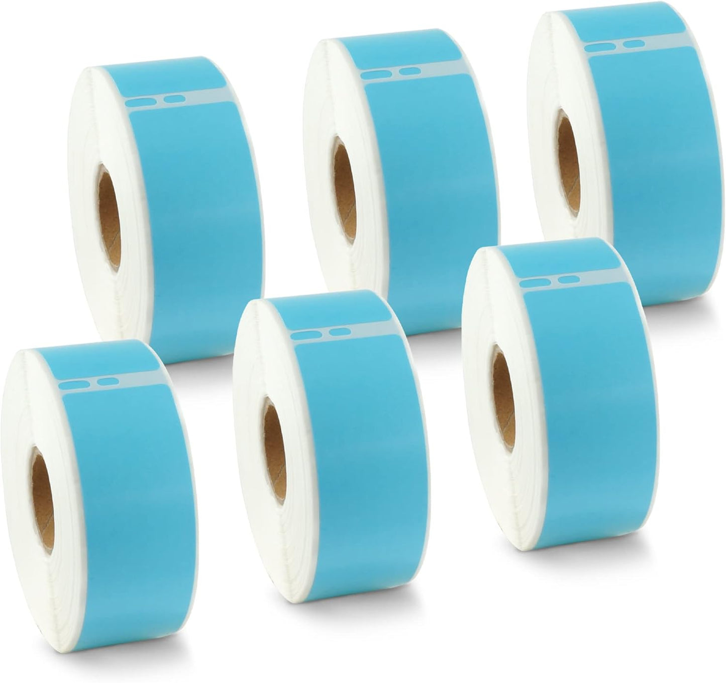 BETCKEY - Compatible DYMO 30252 (1-1/8" x 3-1/2") Address & Barcode Replacement Labels - Compatible with Rollo, DYMO Labelwriter 450, 4XL & Zebra Desktop Printers[6 Rolls/2100 Labels, Light Blue]