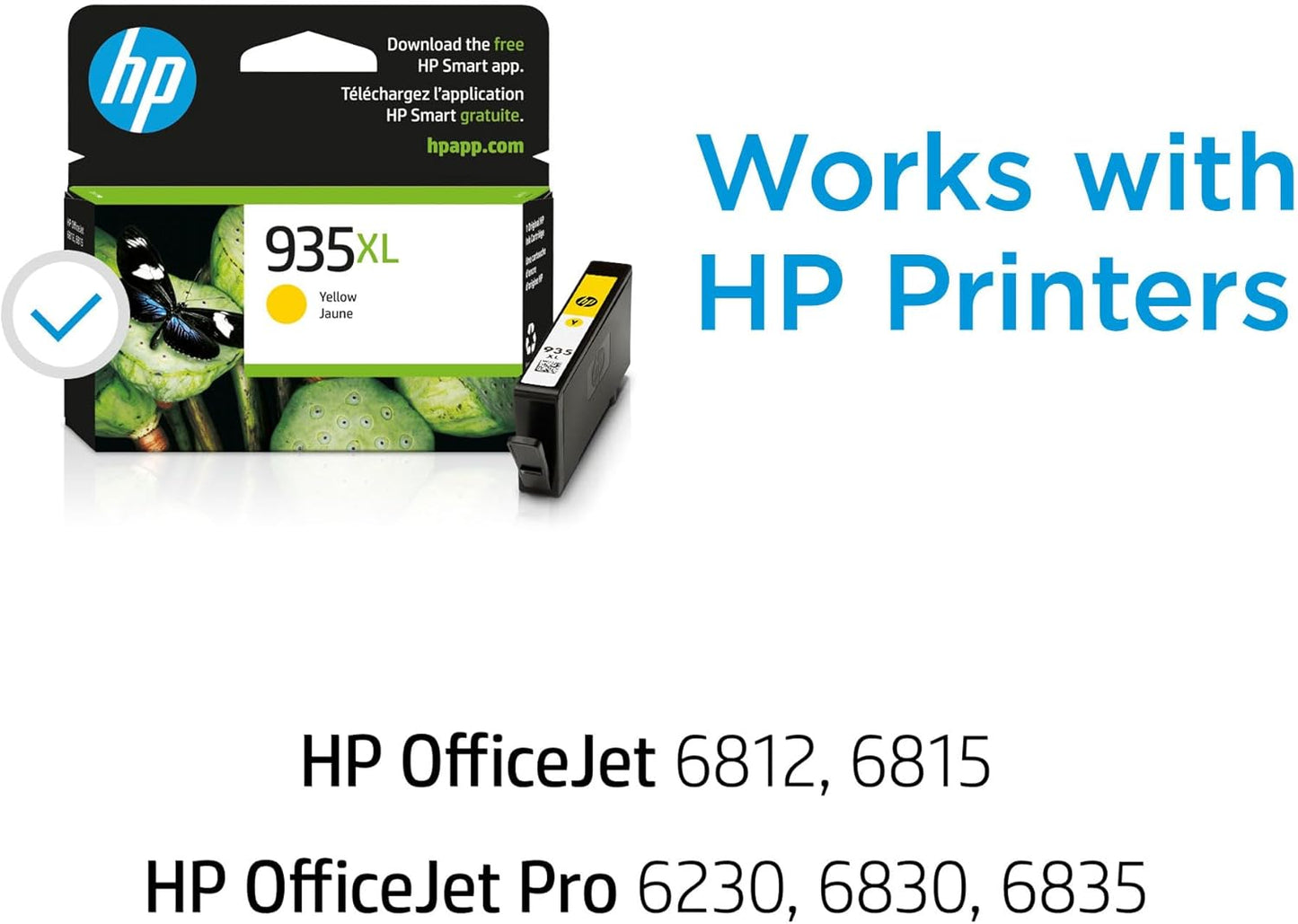 HP 935XL Yellow High-yield Ink Cartridge | Works with HP OfficeJet 6810; OfficeJet Pro 6230, 6830 Series | C2P26AN