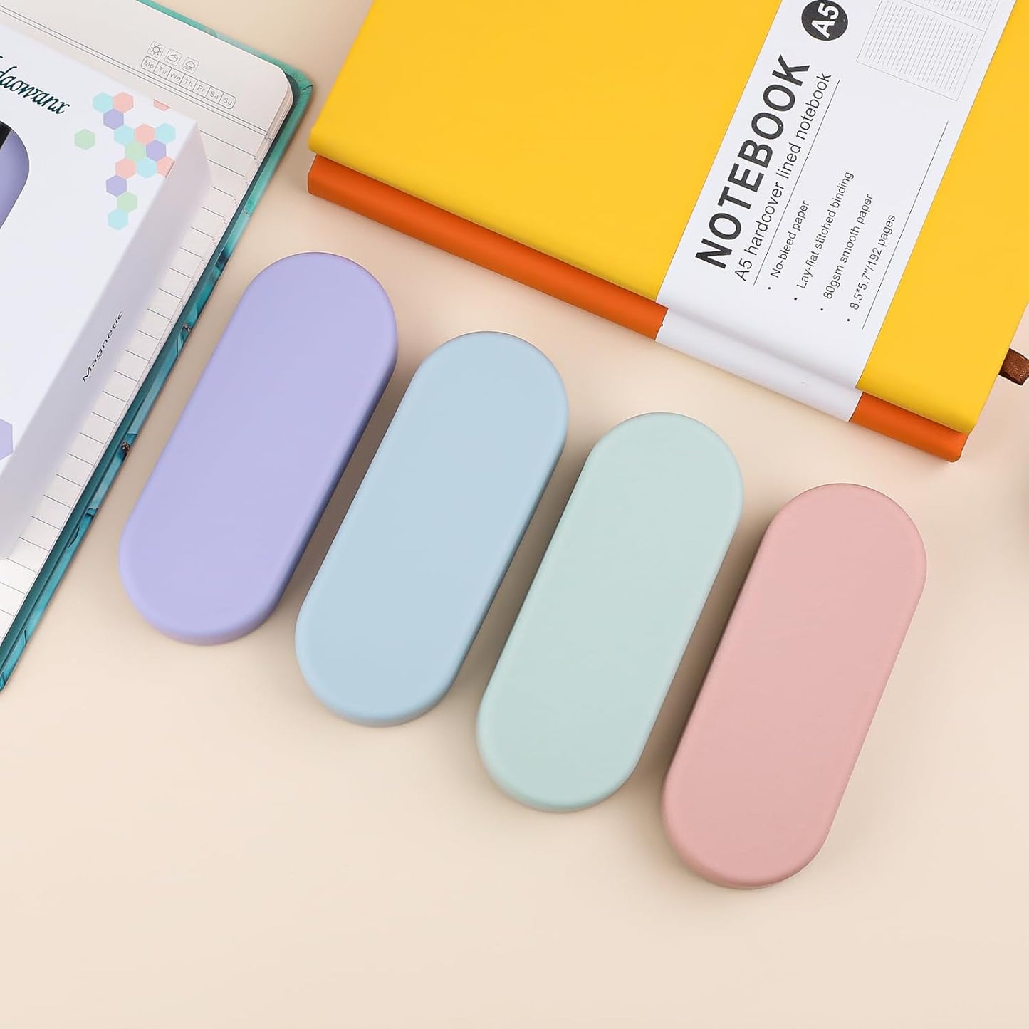 Ddaowanx Dry Erase Erasers, Magnetic Whiteboard Eraser Classroom Must Haves for Students Teachers, School Supplies (4 Pack, 4 Color)