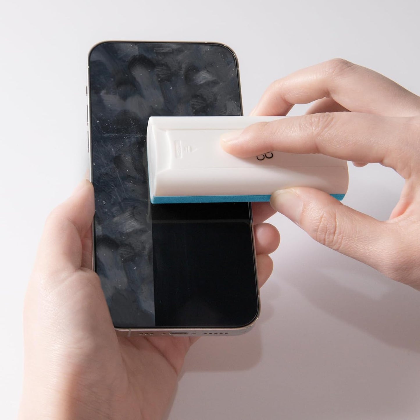 CLICK CLEAN Touchscreen Mist Cleaner, Screen Cleaner, All in One Screen Cleaner Spray with Microfiber and Phone Stand for All Phones, Laptop and Tablet Screens (Light Blue)